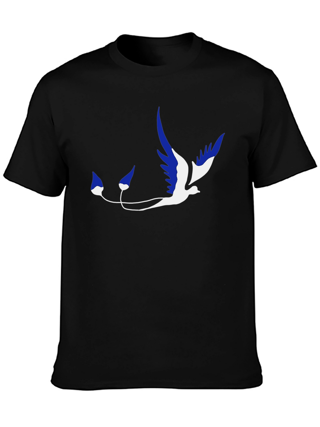 Stylish Black T-Shirt with Unique Bird Graphic