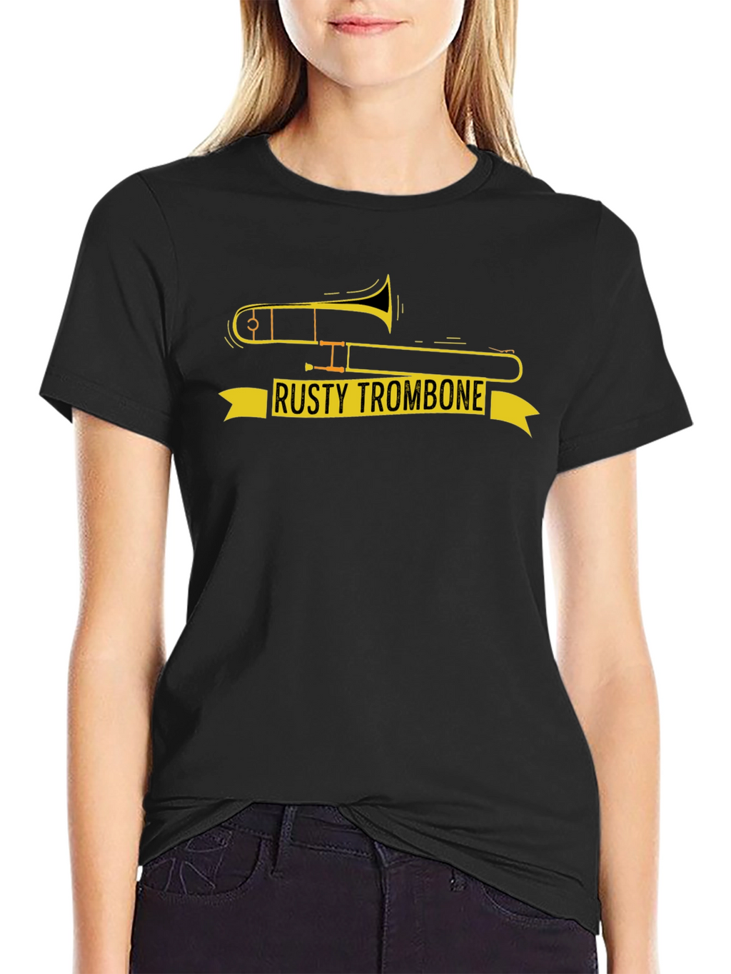 Rusty Trombone Graphic T-Shirt - Funny Music Tee