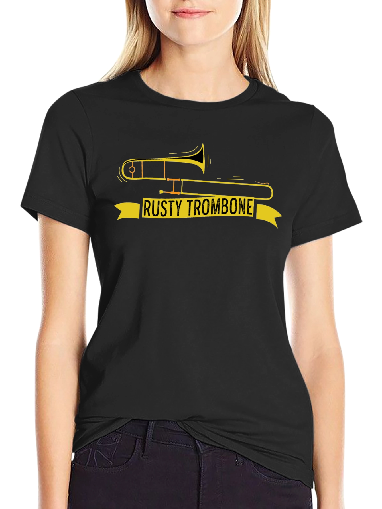 Rusty Trombone Graphic T-Shirt - Funny Music Tee