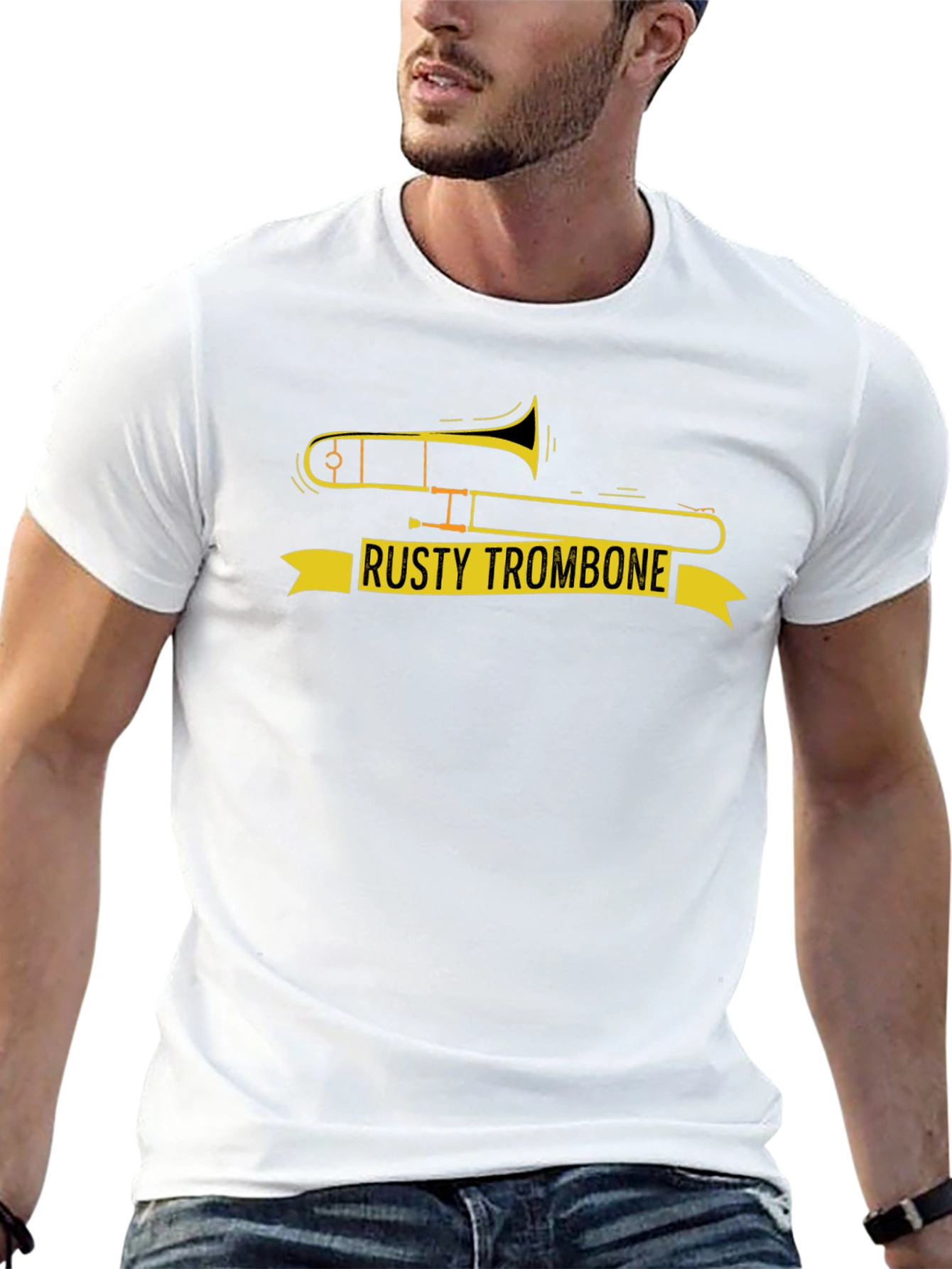 Rusty Trombone Graphic T-Shirt - Funny Music Tee