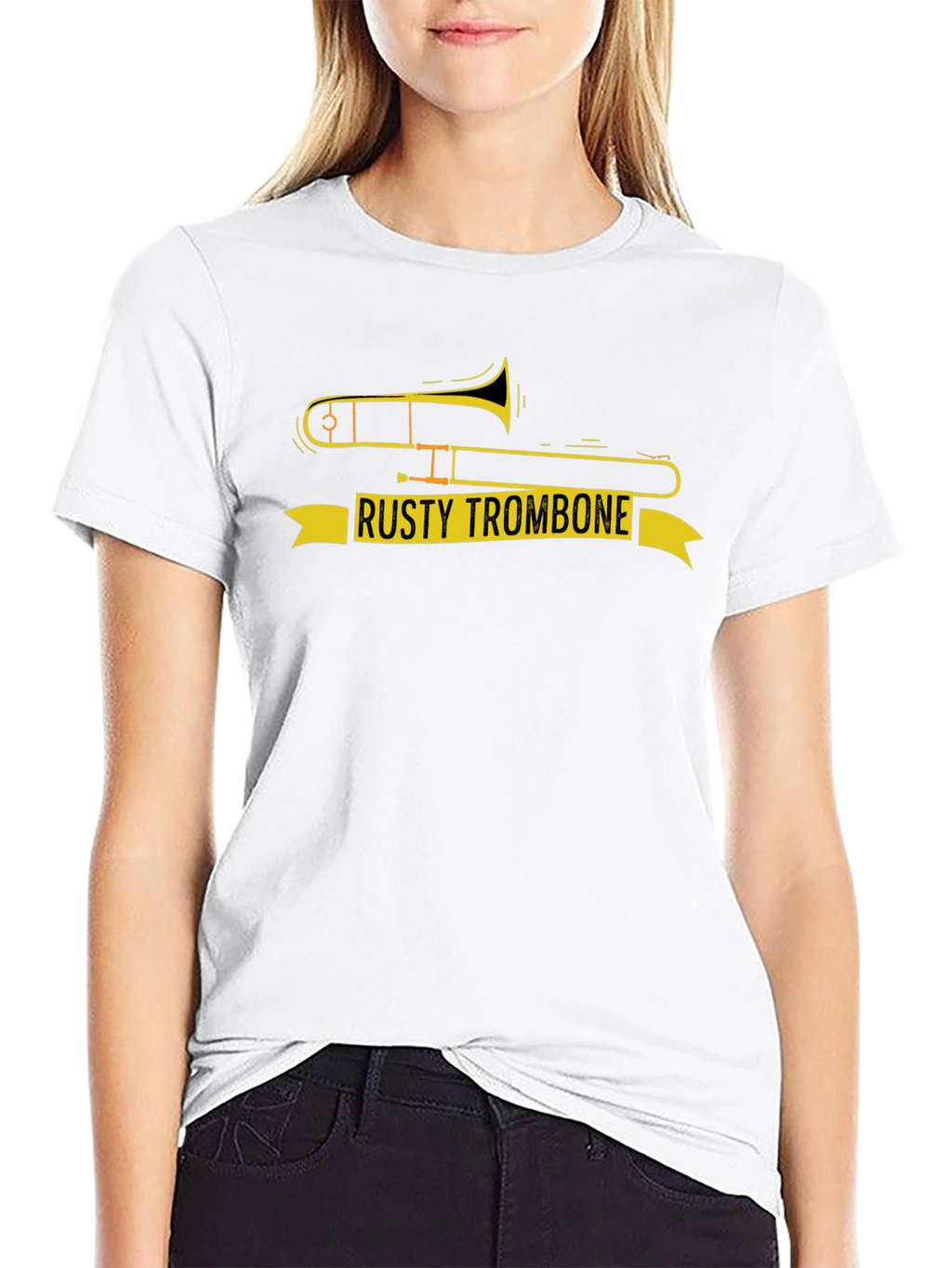 Rusty Trombone Graphic T-Shirt - Funny Music Tee