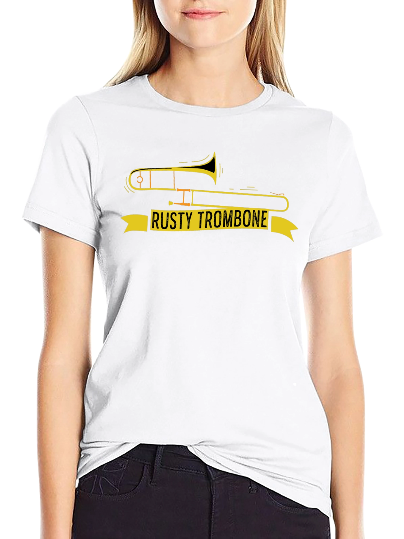 Rusty Trombone Graphic T-Shirt - Funny Music Tee