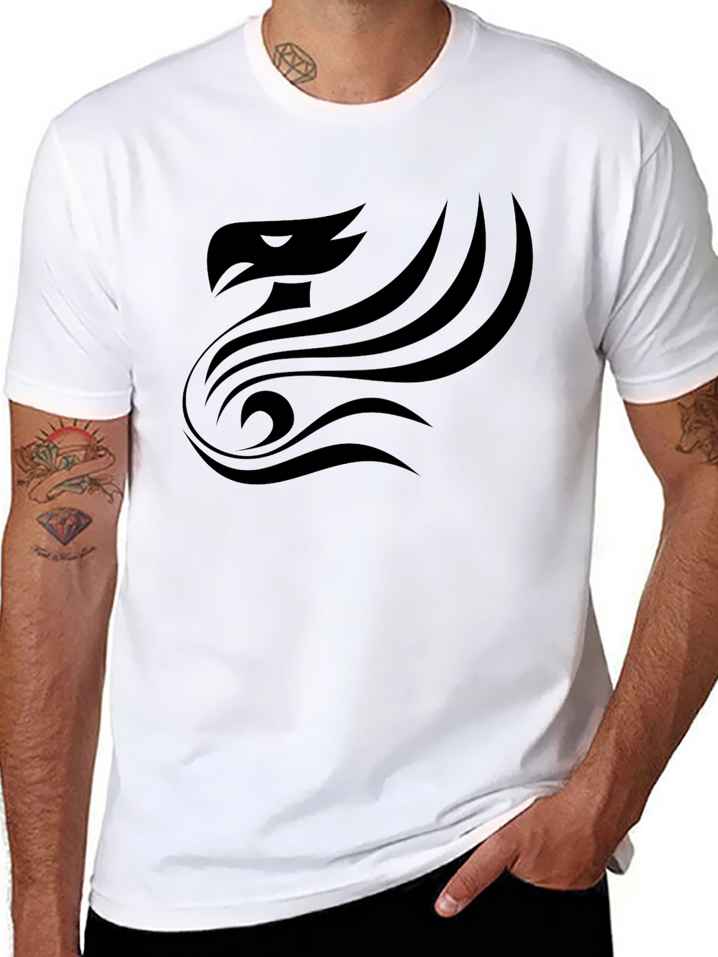 Phoenix Graphic T-Shirt - Bold Black Design