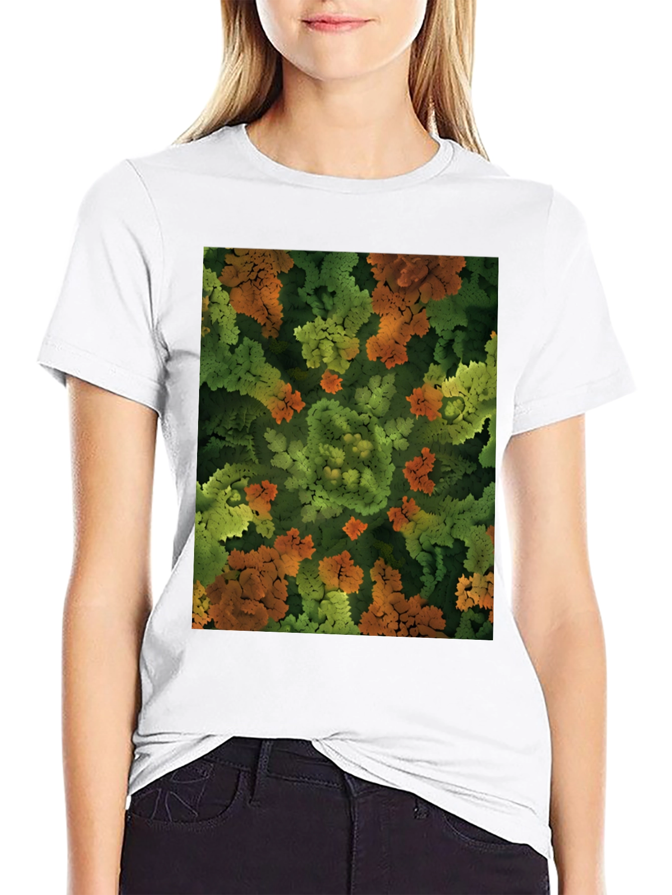 Abstract Nature Print T-Shirt - Organic Feel