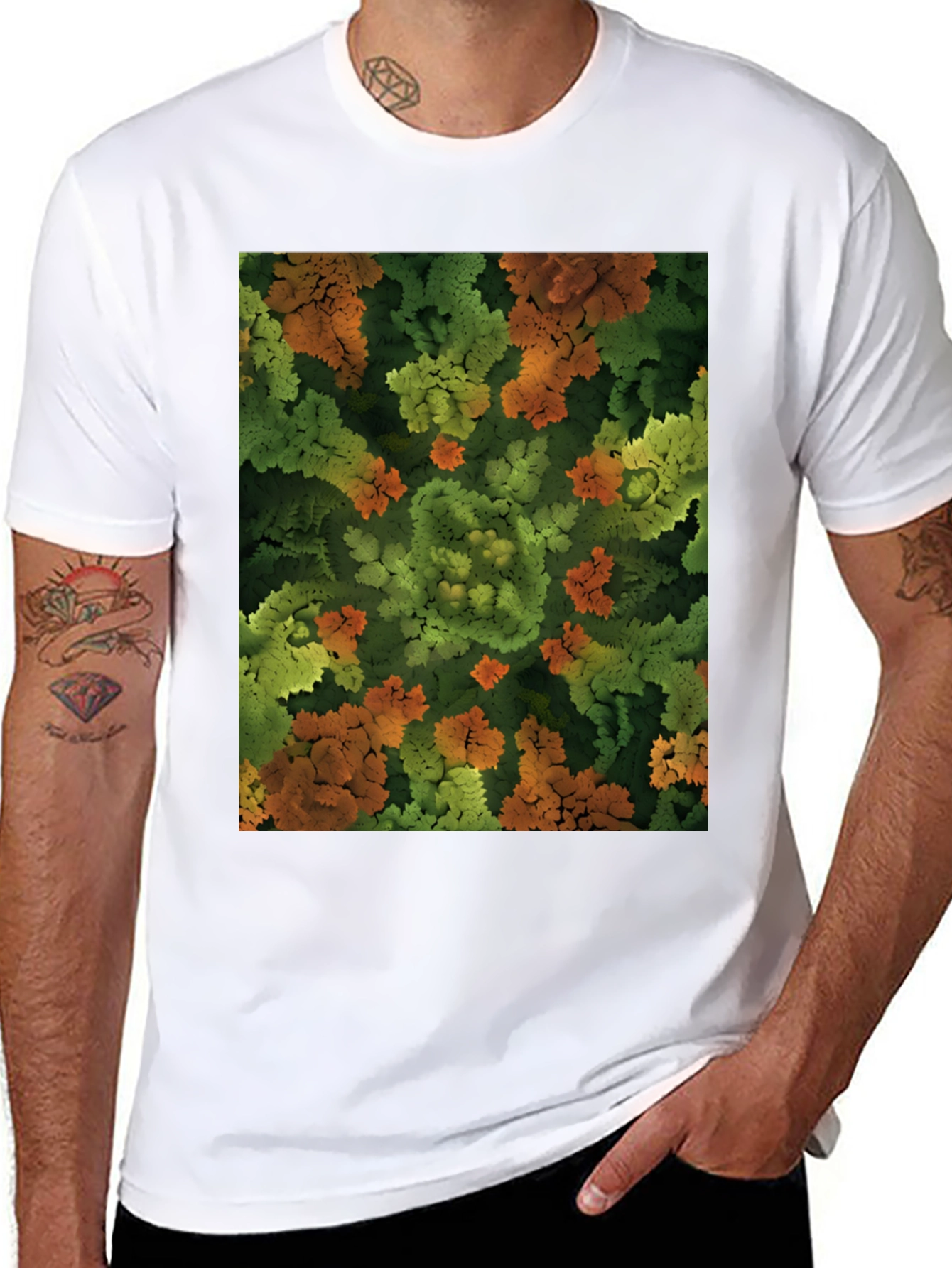 Abstract Nature Print T-Shirt - Organic Feel
