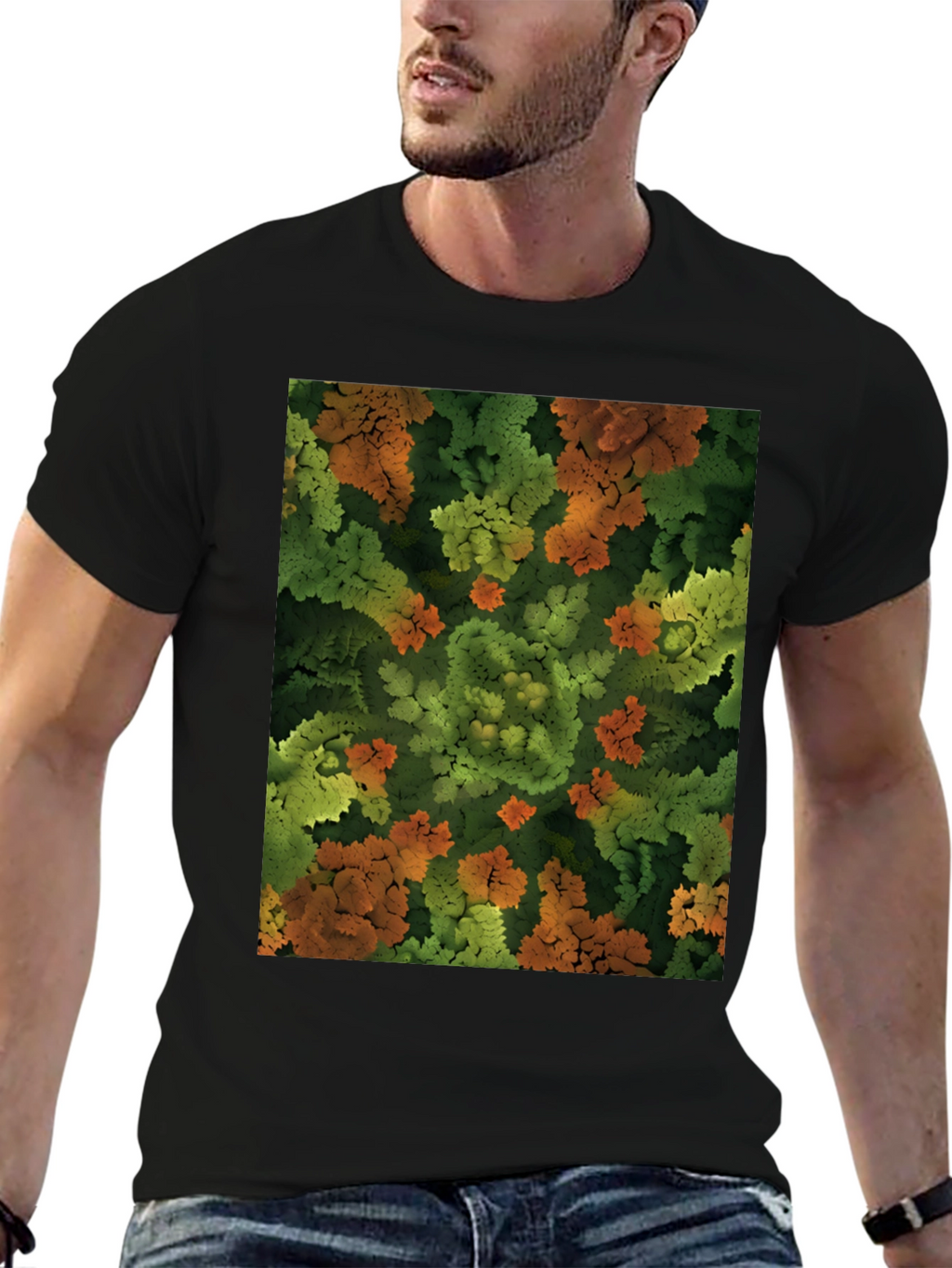 Abstract Nature Print T-Shirt - Organic Feel