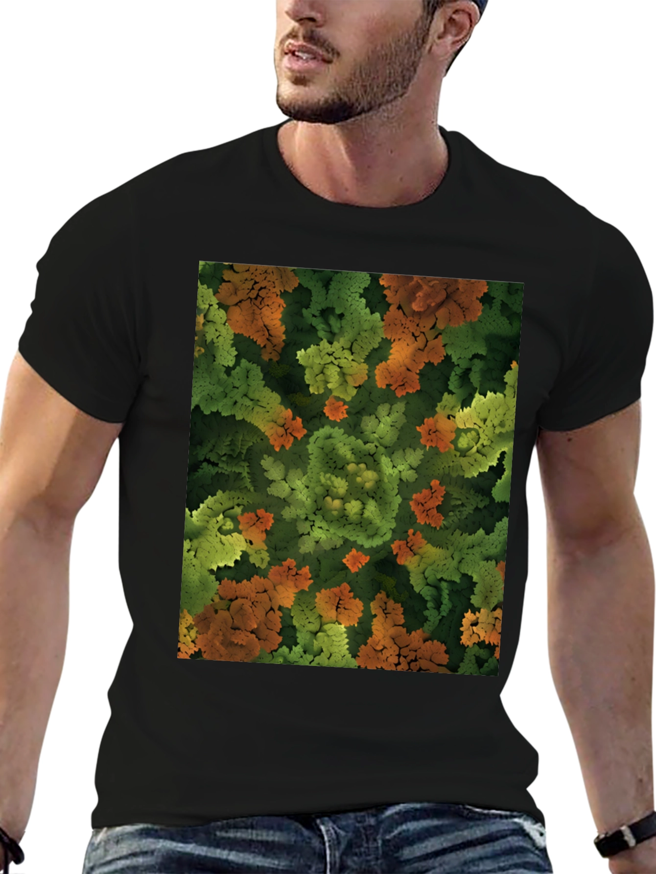 Abstract Nature Print T-Shirt - Organic Feel