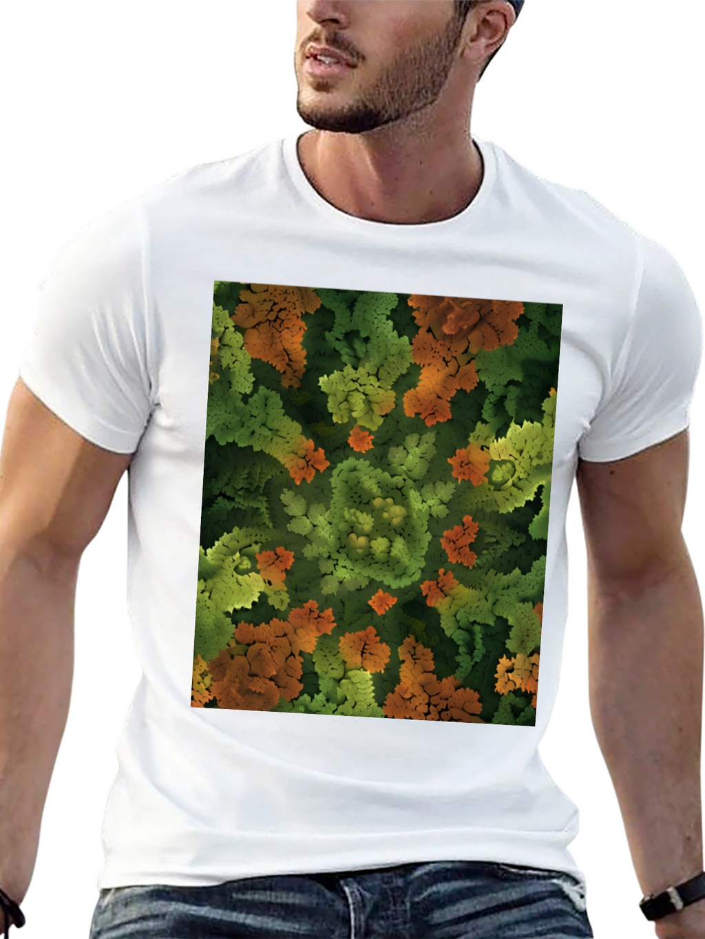 Abstract Nature Print T-Shirt - Organic Feel