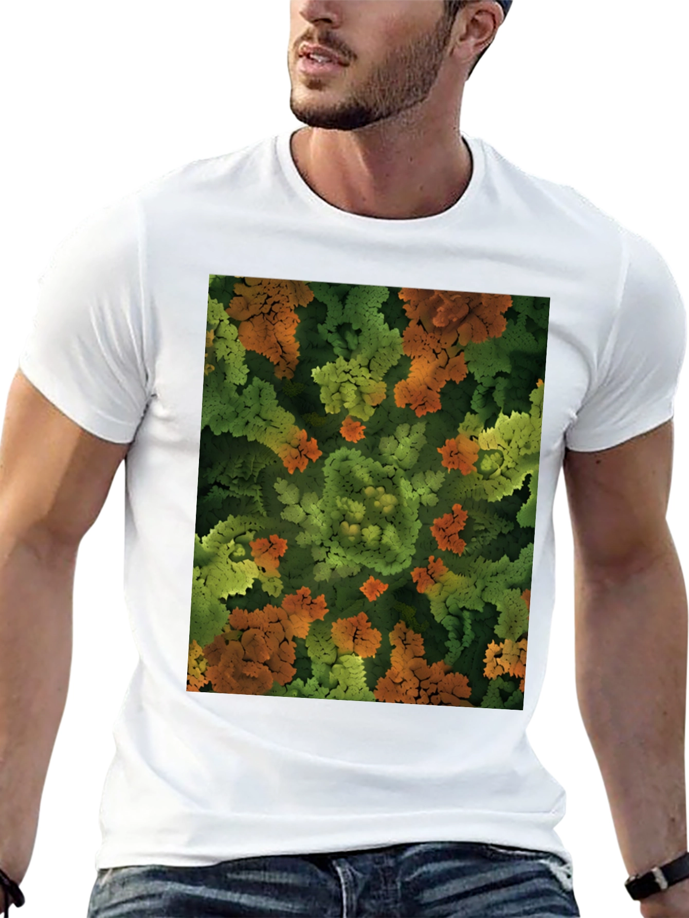 Abstract Nature Print T-Shirt - Organic Feel