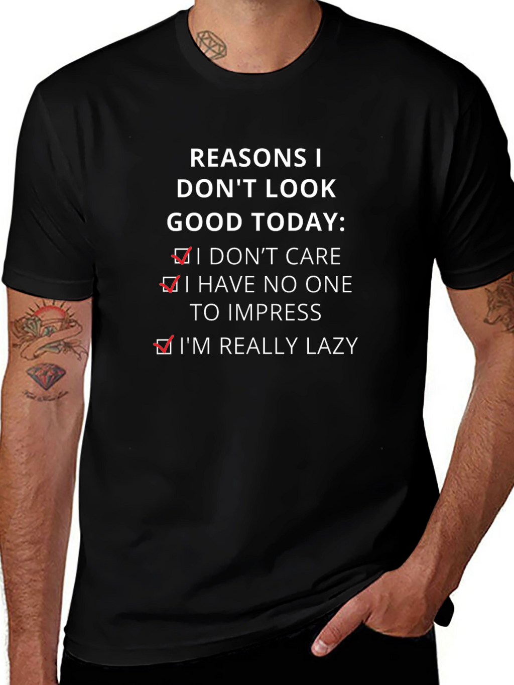 Funny Lazy Reasons Graphic T-Shirt