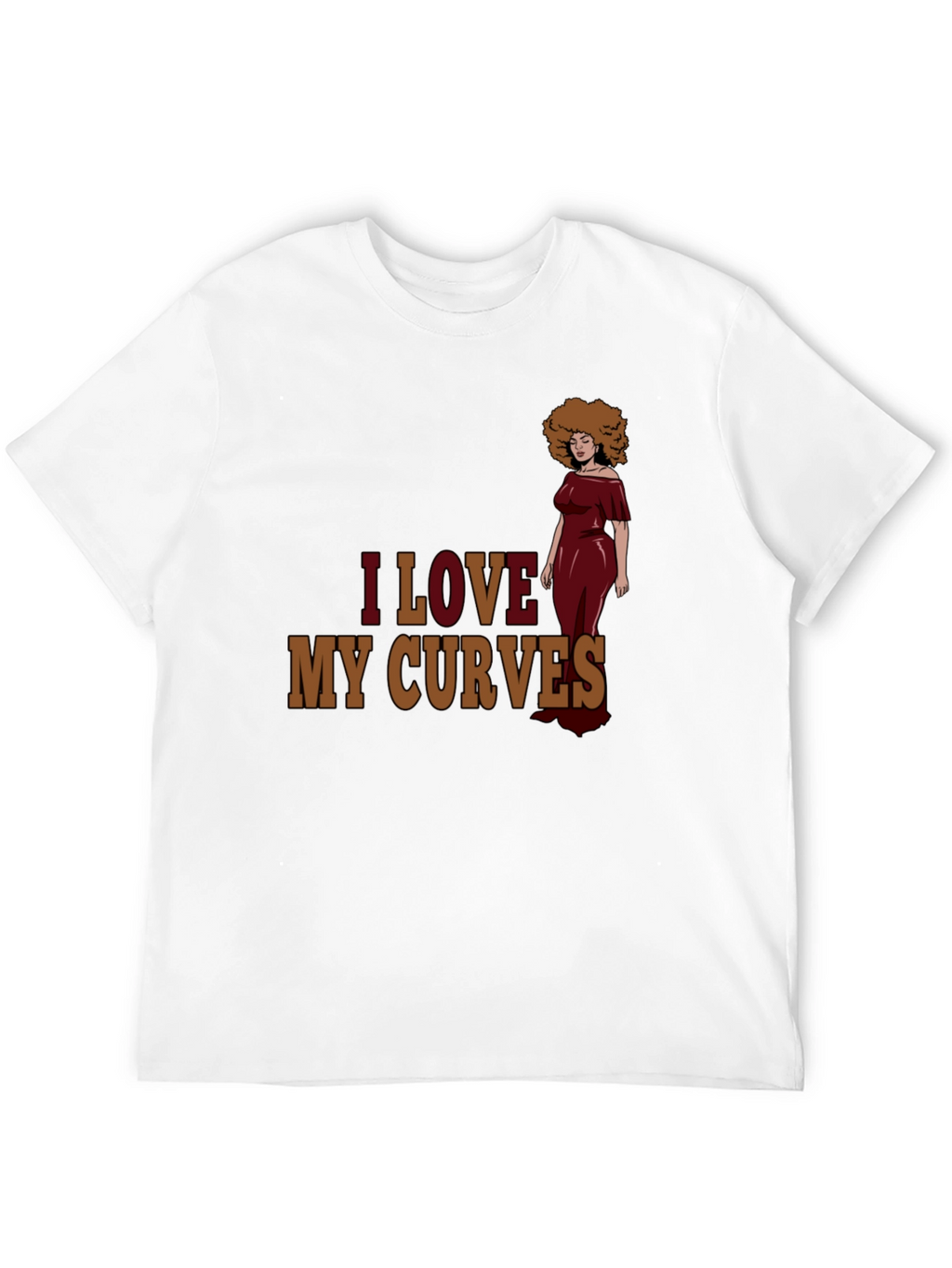 I Love My Curves Graphic T-Shirt - Black