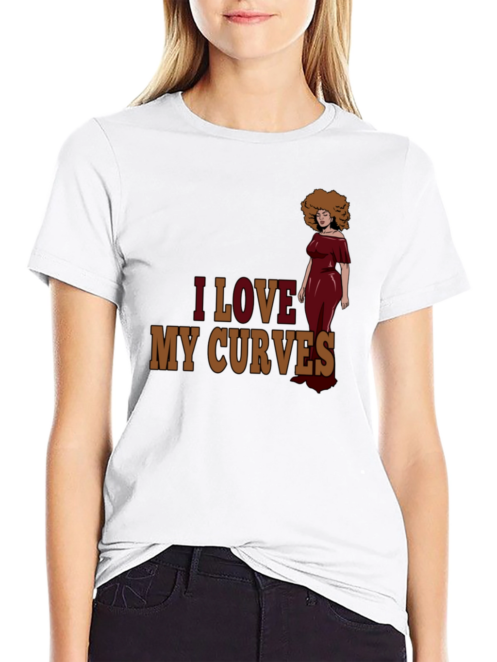 I Love My Curves Graphic T-Shirt - Black