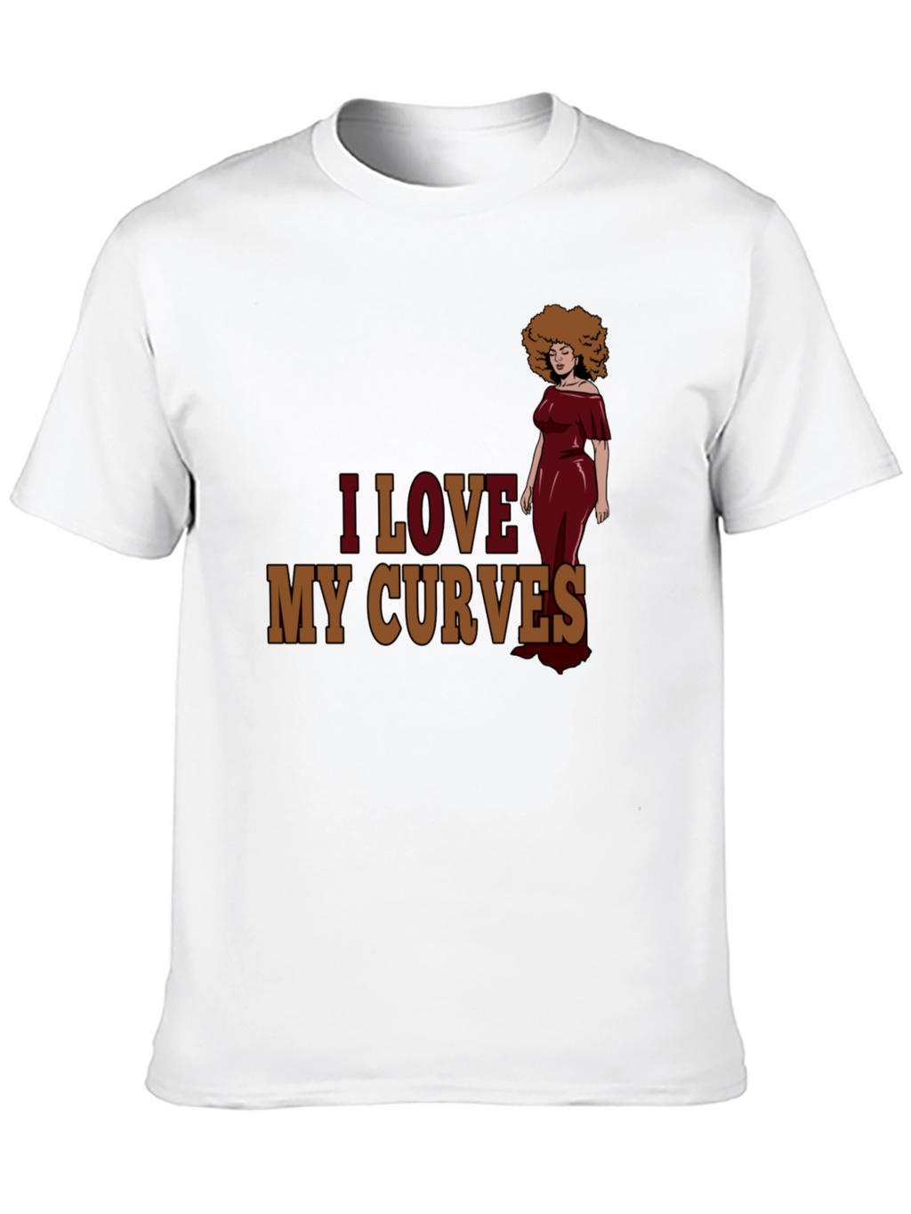 I Love My Curves Graphic T-Shirt - Black