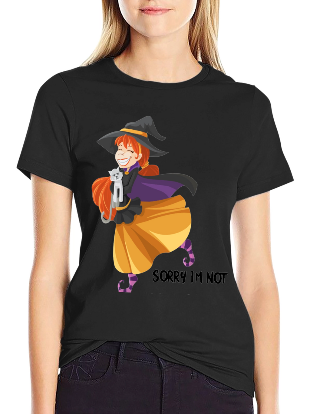 Witch Cat T-Shirt - Halloween Graphic Tee