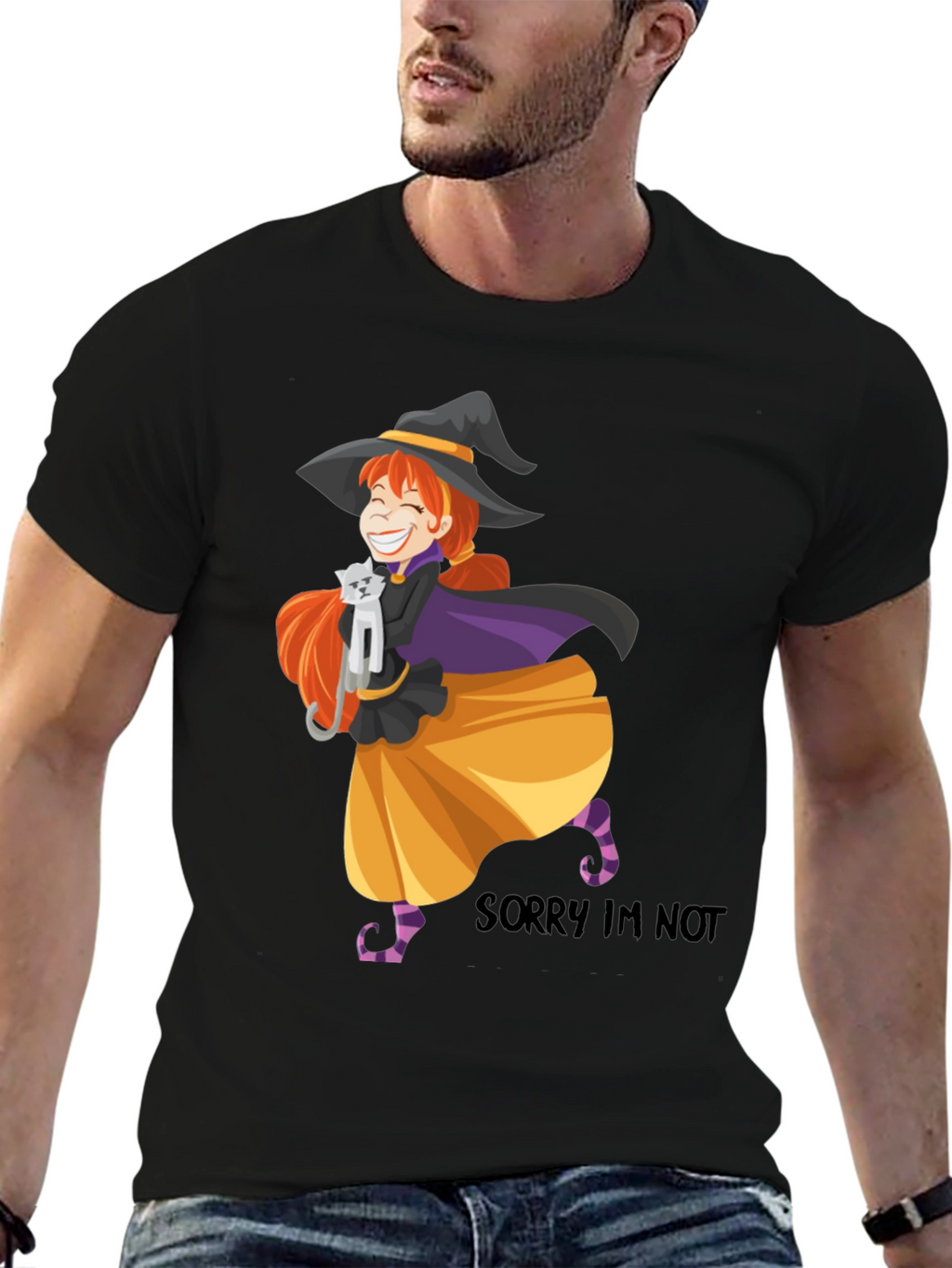 Witch Cat T-Shirt - Halloween Graphic Tee