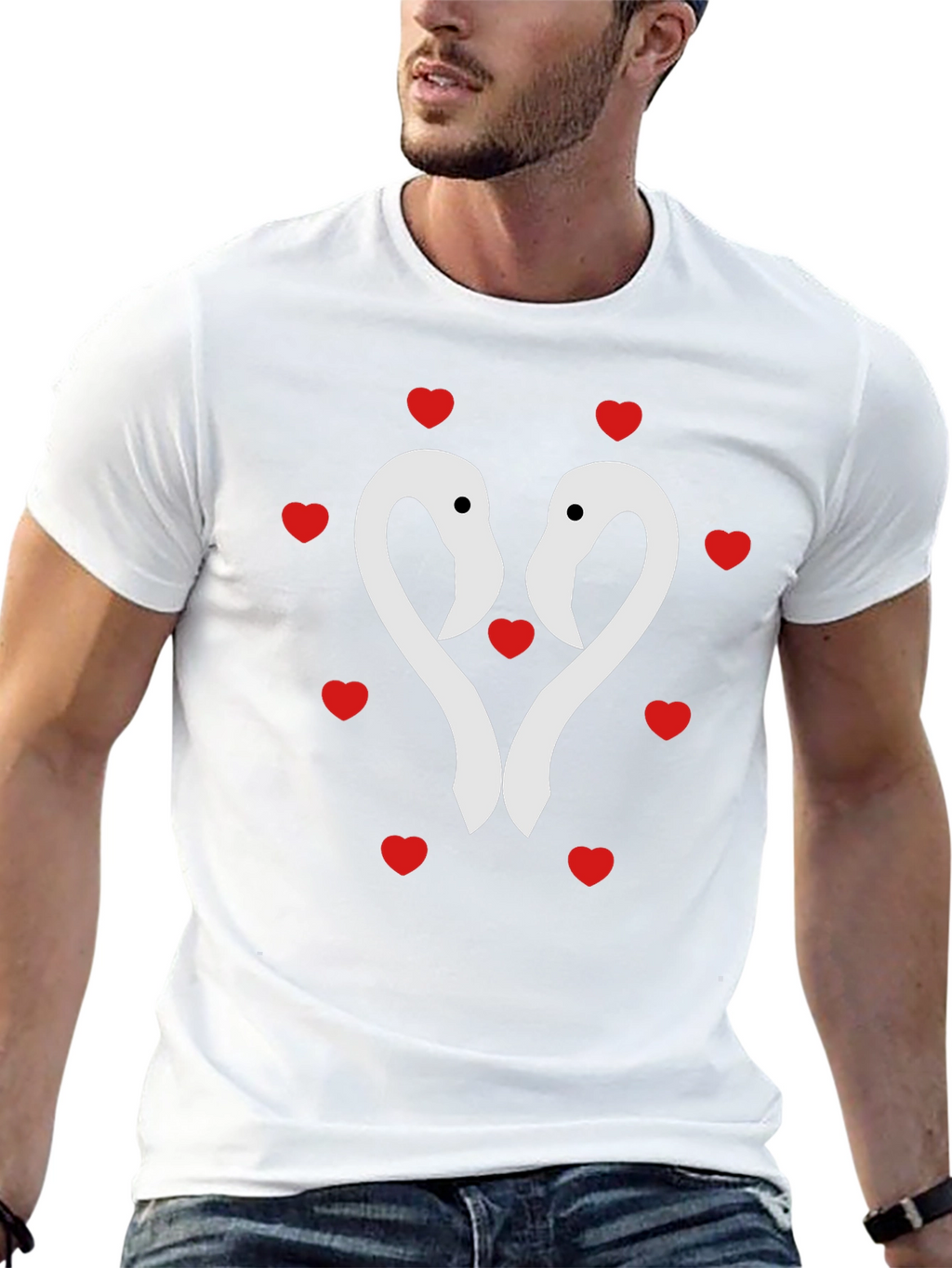 Flamingo Heart Tee - Romantic Valentines Day Shirt