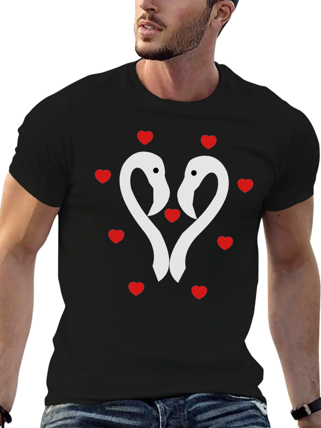 Flamingo Heart Tee - Romantic Valentines Day Shirt