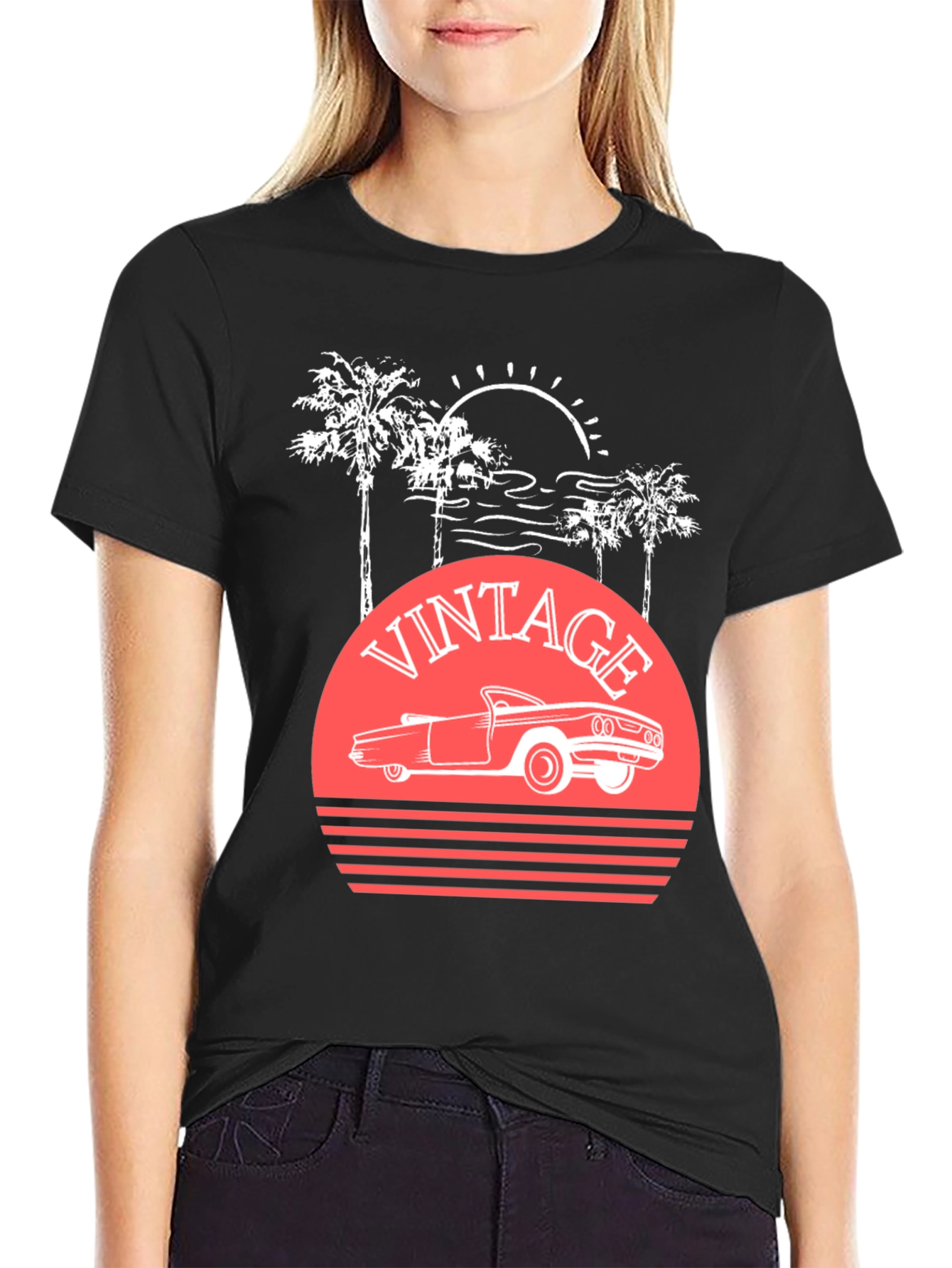 Vintage Car Sunset T-Shirt