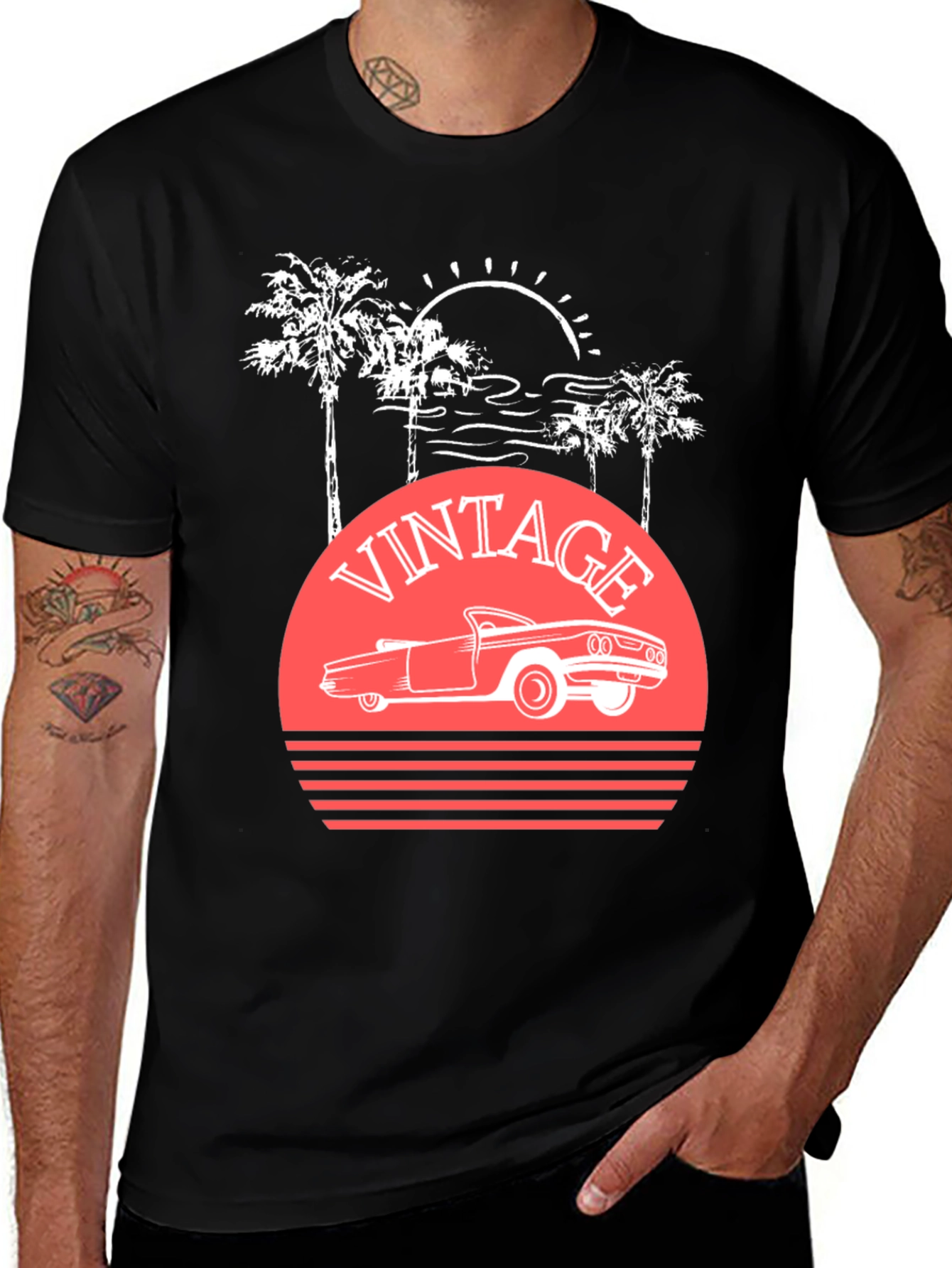 Vintage Car Sunset T-Shirt
