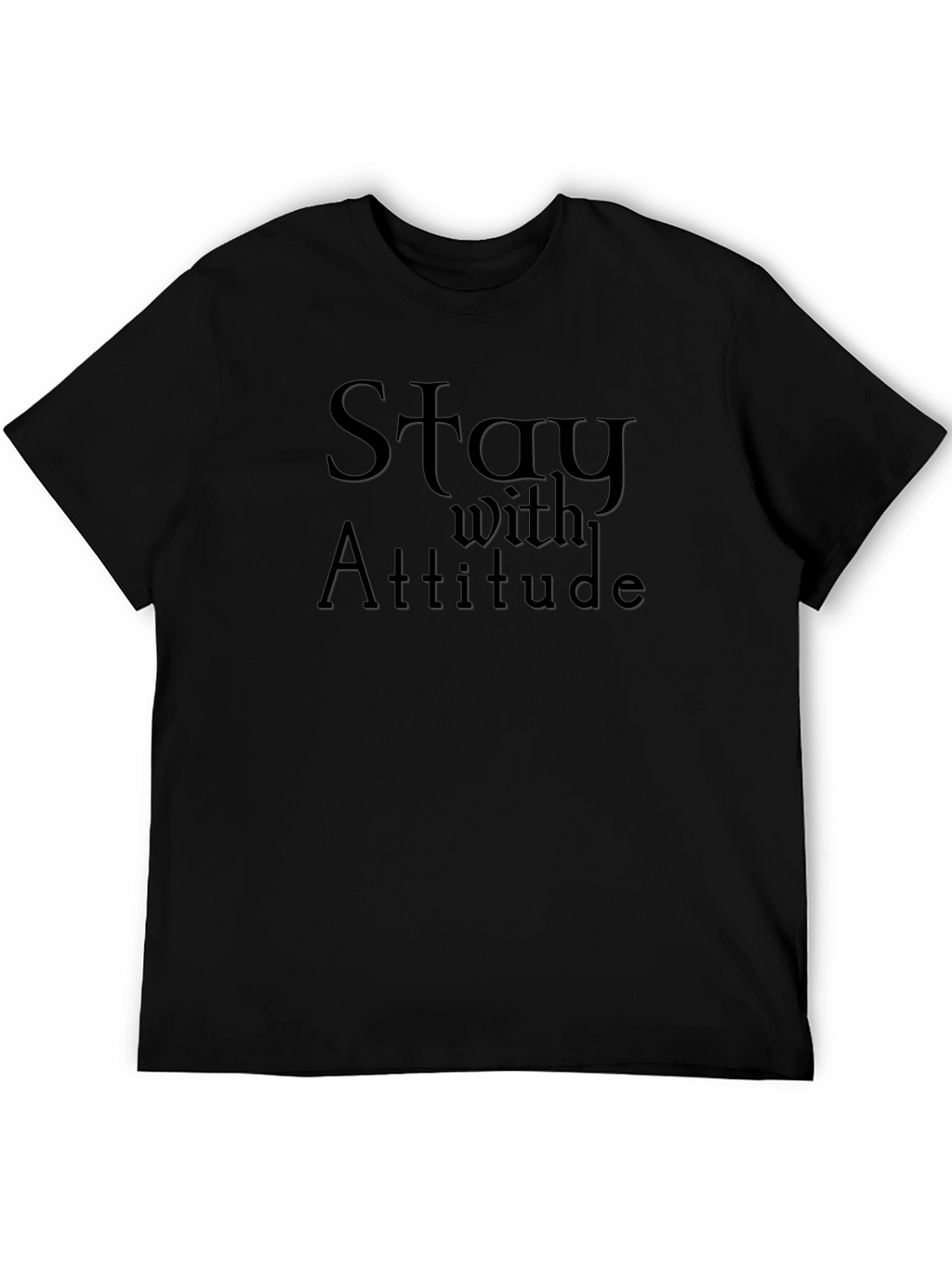 Stay With Attitude Graphic T-Shirt - Mens Black Tee