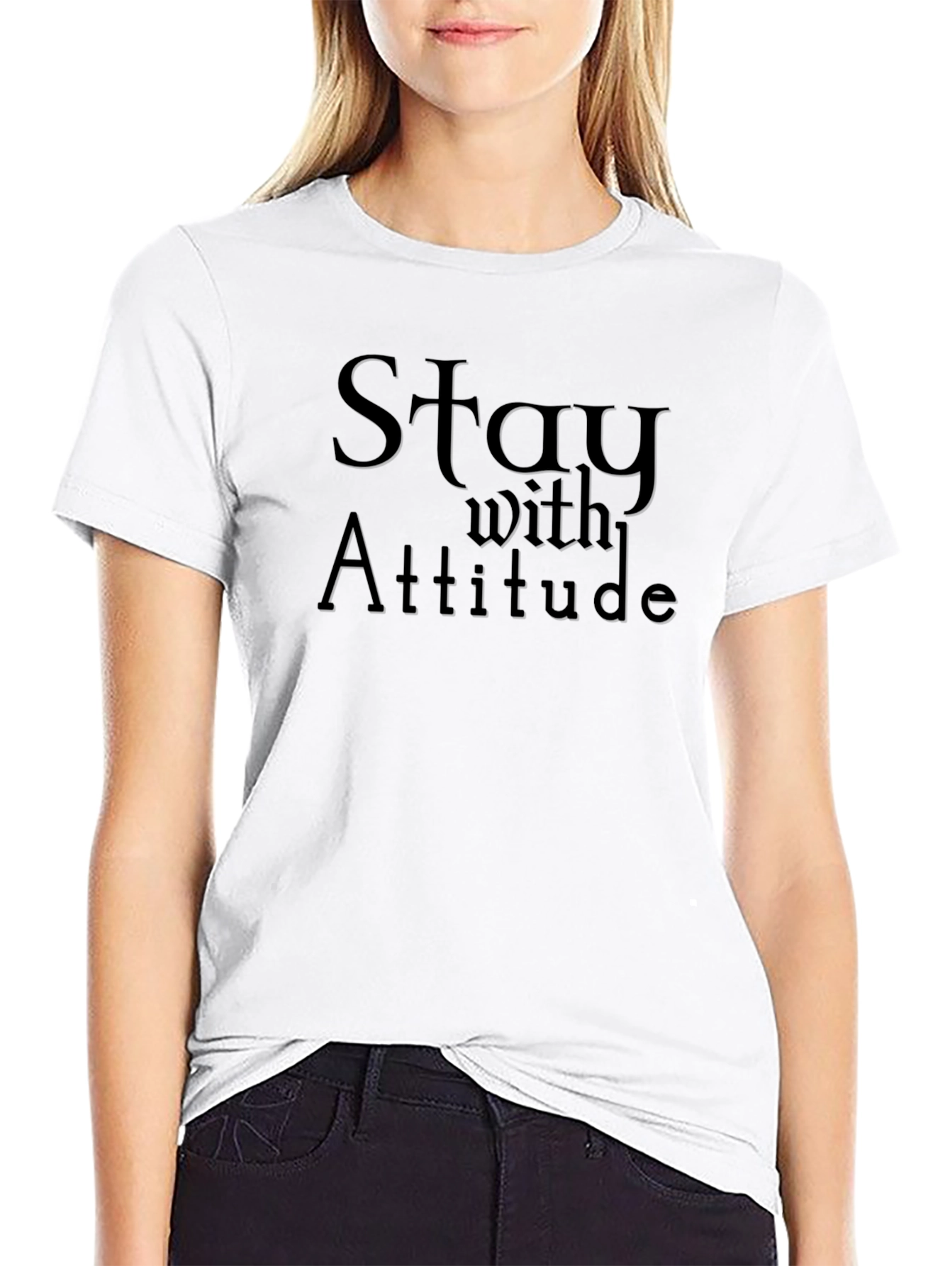Stay With Attitude Graphic T-Shirt - Mens Black Tee