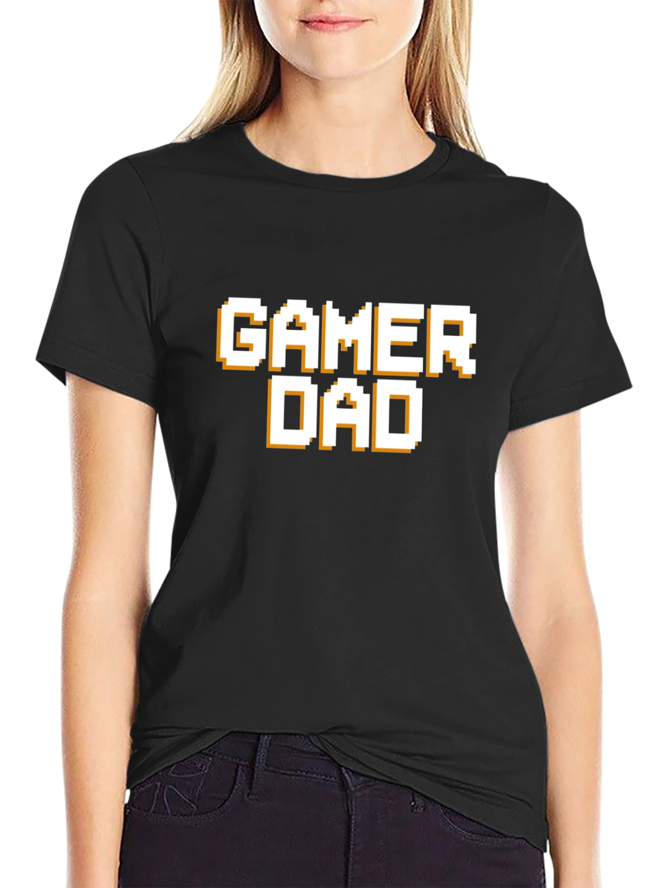 Gamer Dad T-Shirt - Pixel Style Text Tee