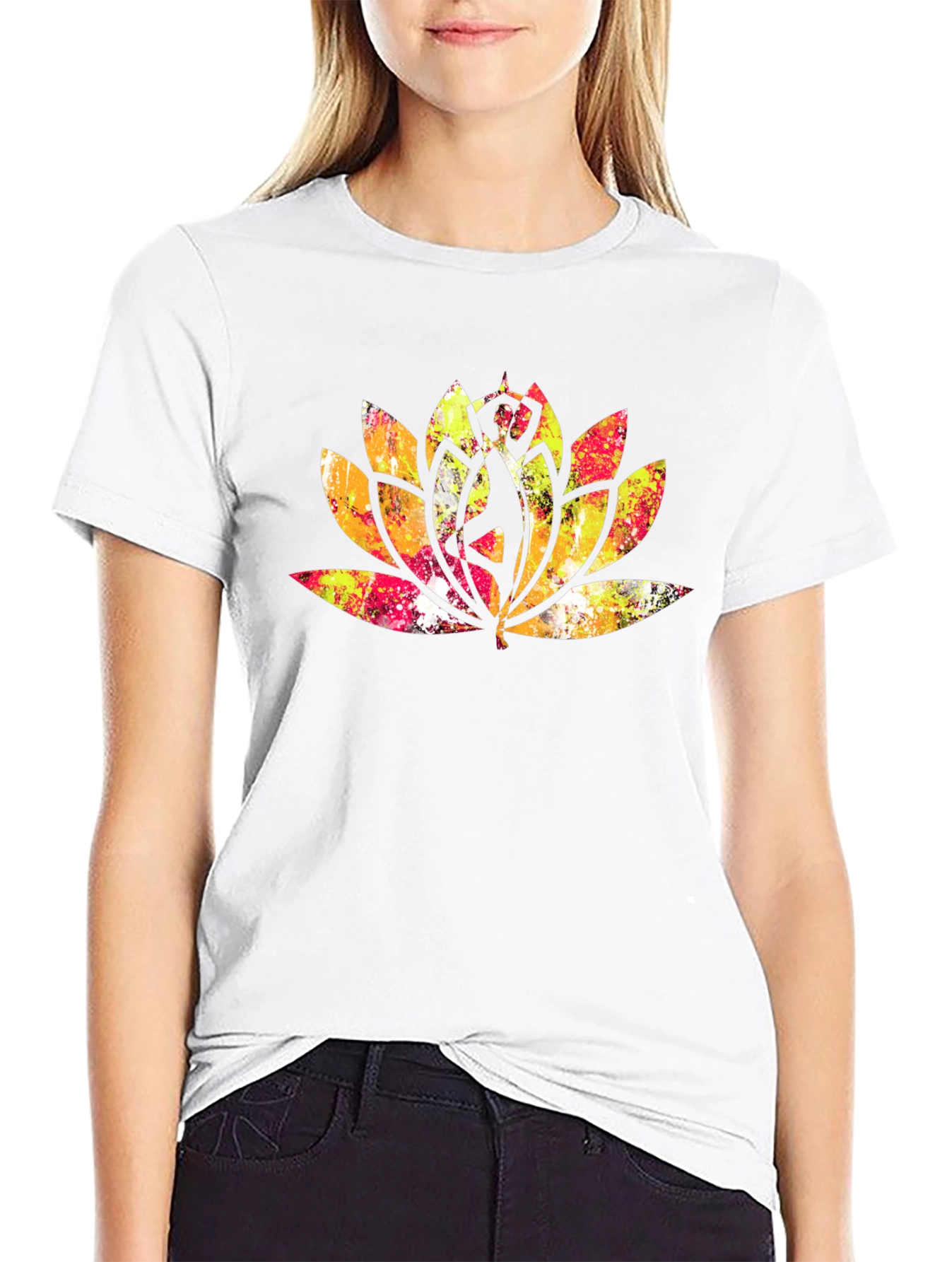 Lotus Mandala Graphic Tee - Black