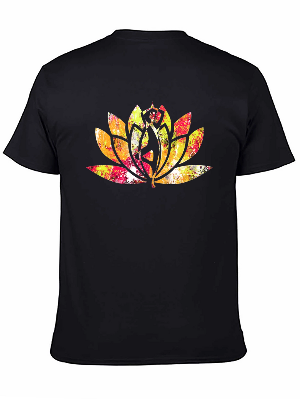 Lotus Mandala Graphic Tee - Black