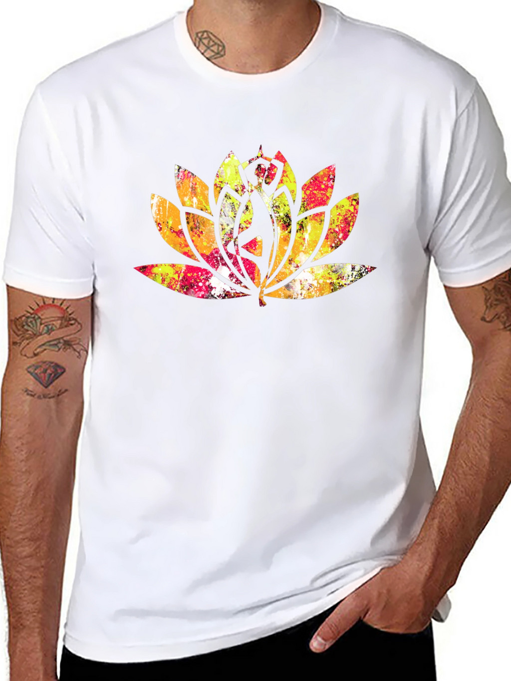 Lotus Mandala Graphic Tee - Black
