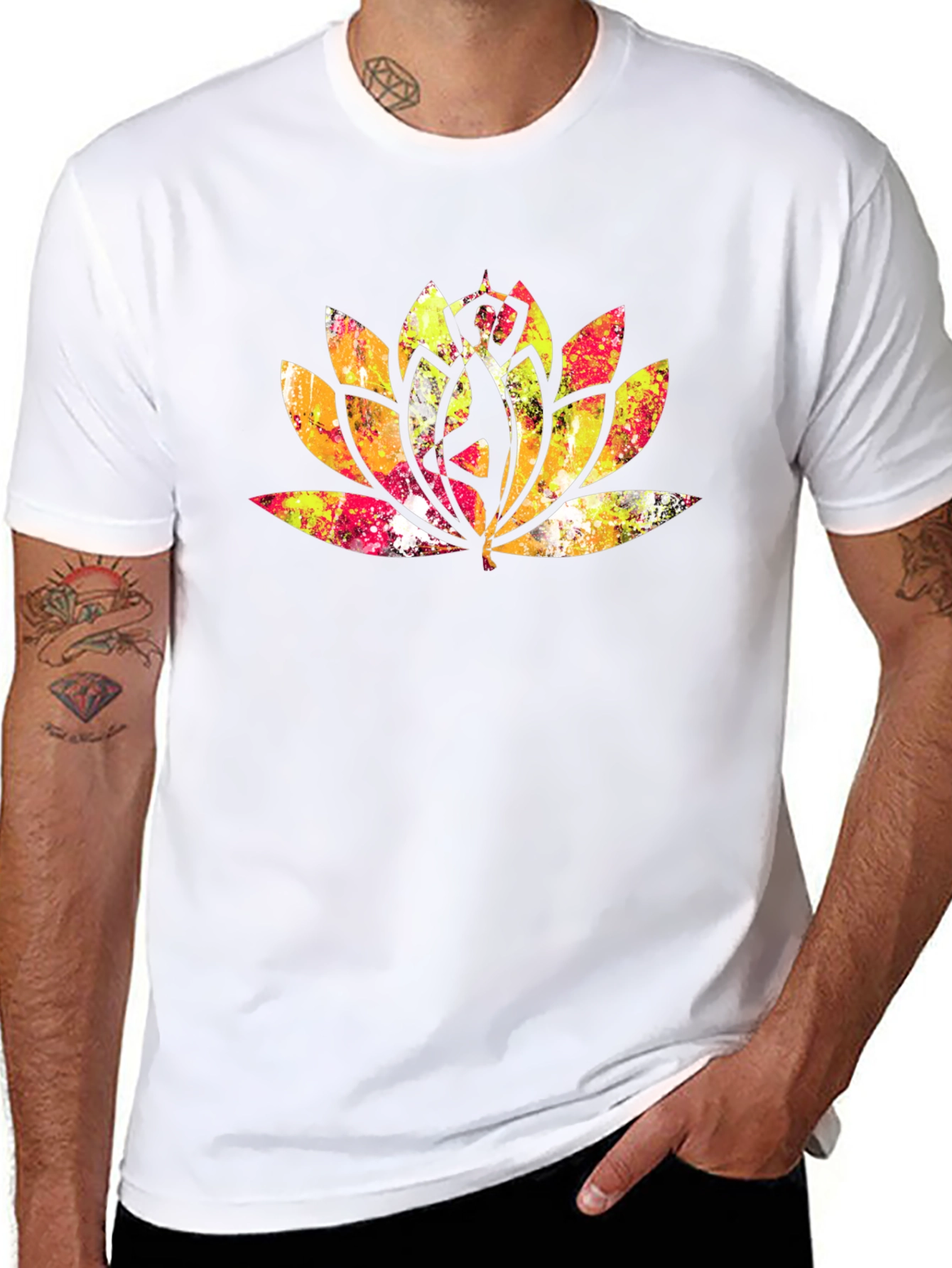 Lotus Mandala Graphic Tee - Black
