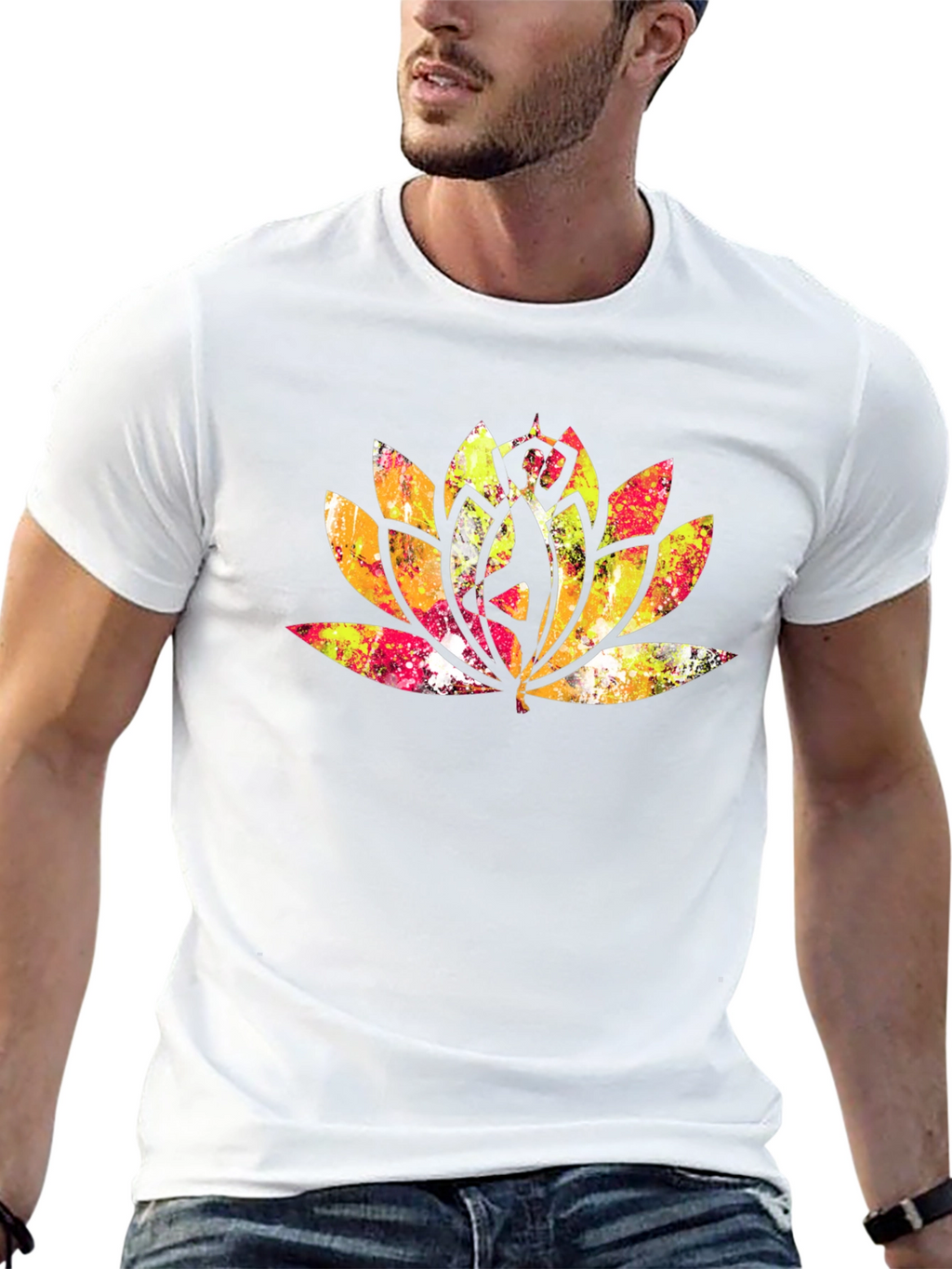 Lotus Mandala Graphic Tee - Black