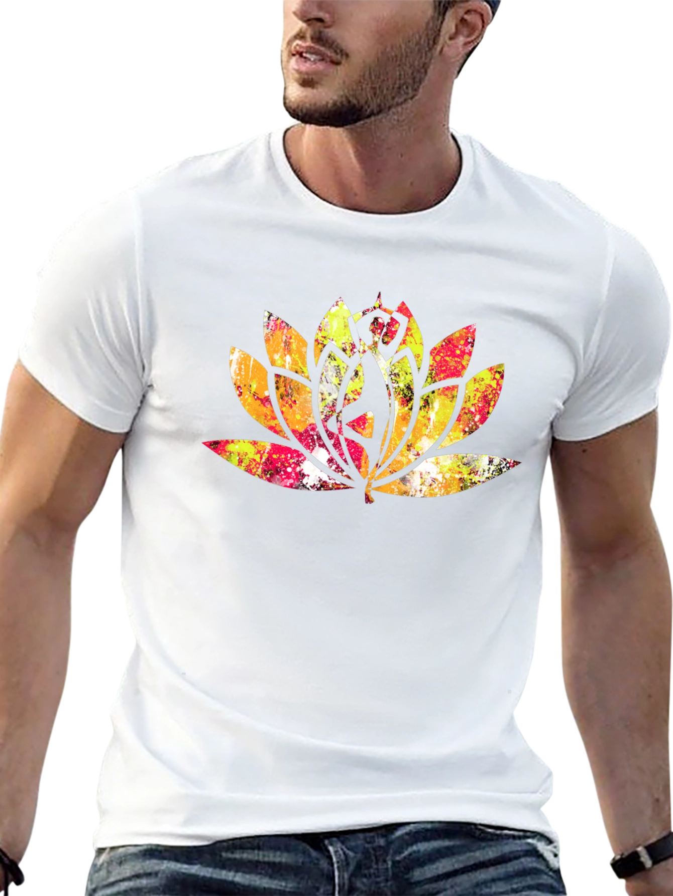 Lotus Mandala Graphic Tee - Black