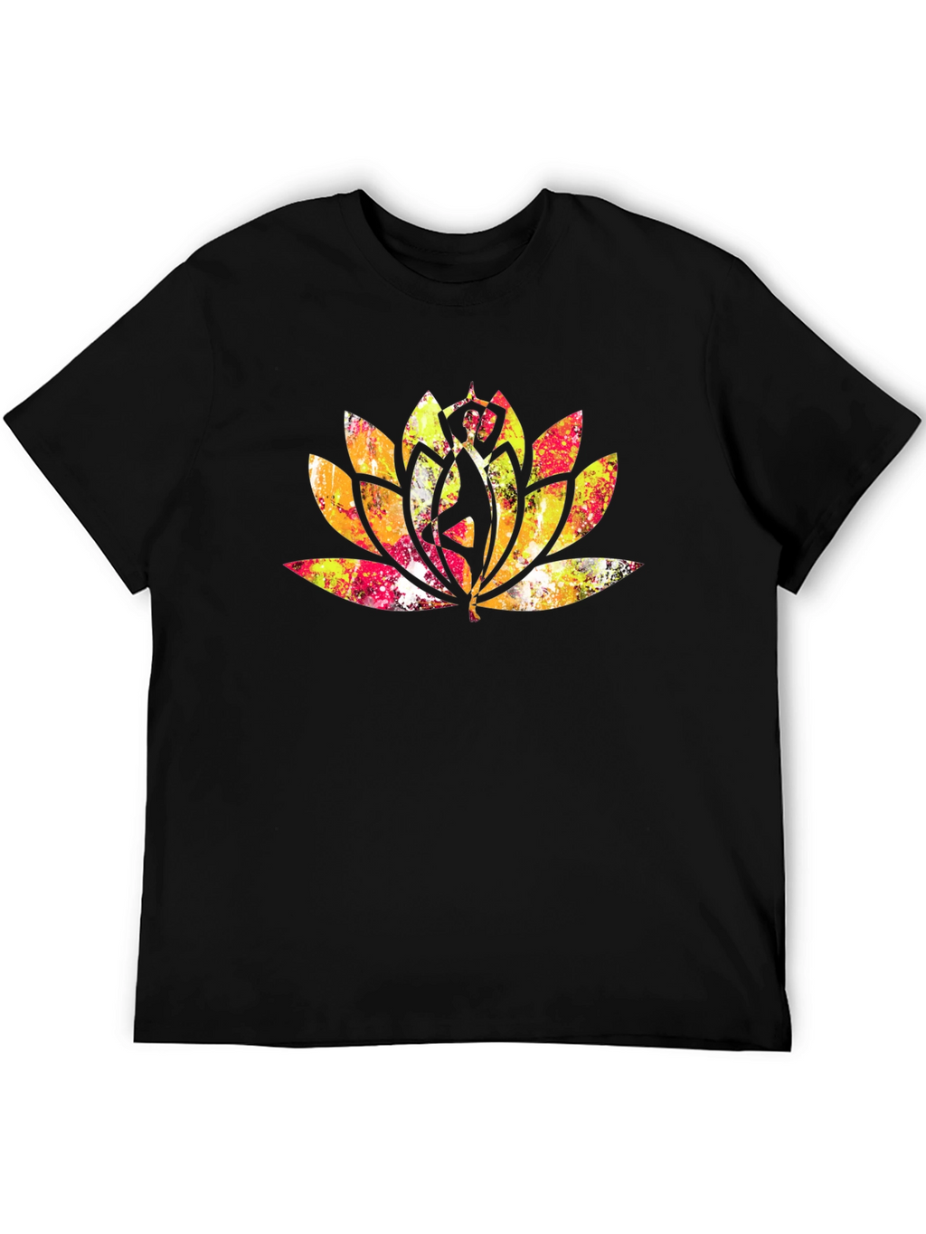 Lotus Mandala Graphic Tee - Black