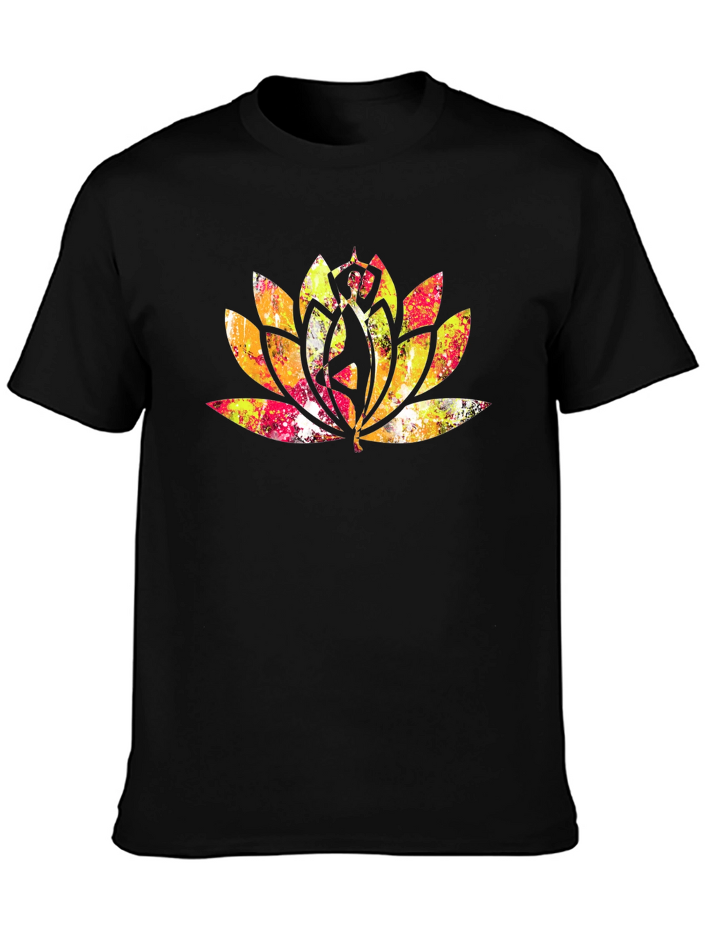 Lotus Mandala Graphic Tee - Black