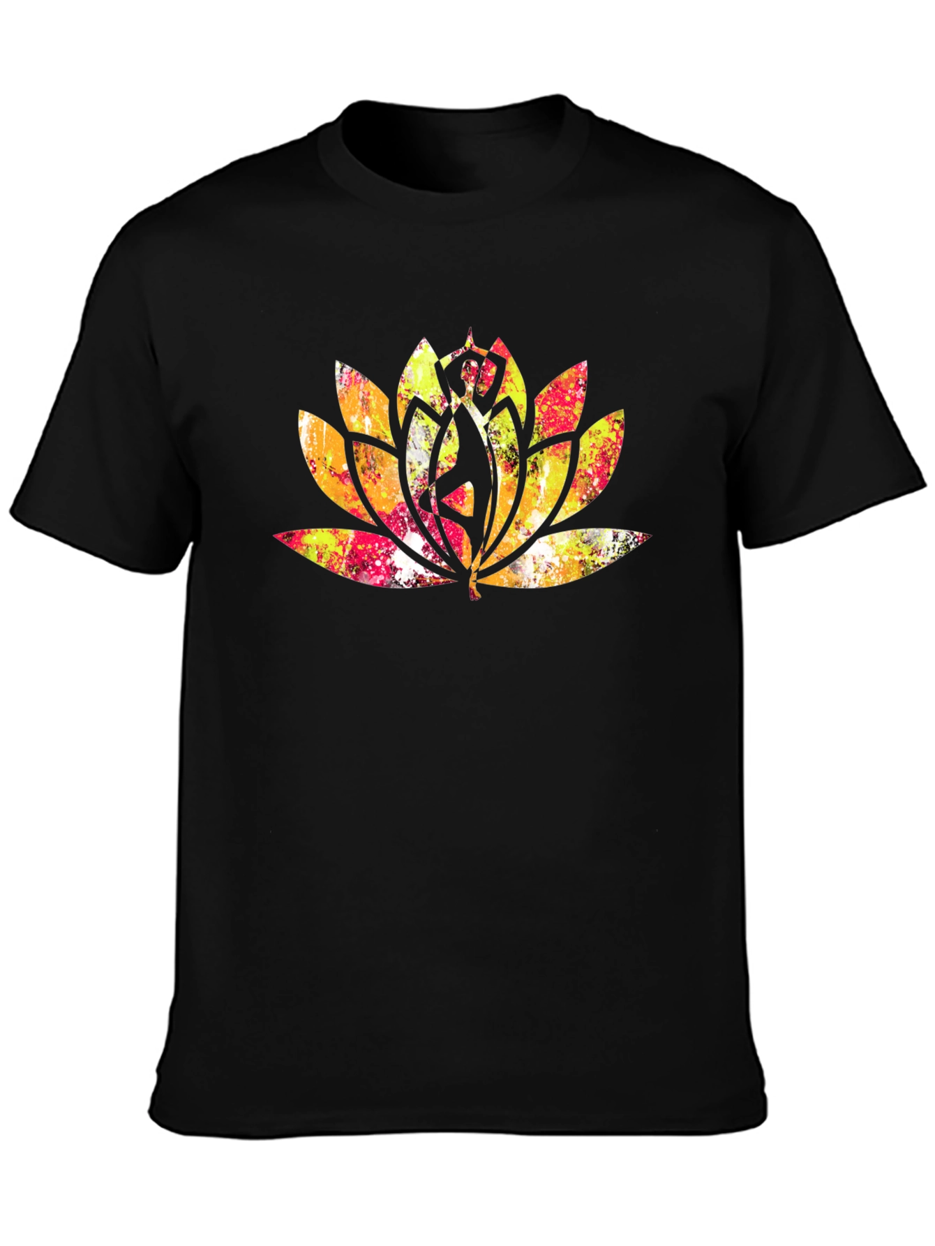 Lotus Mandala Graphic Tee - Black