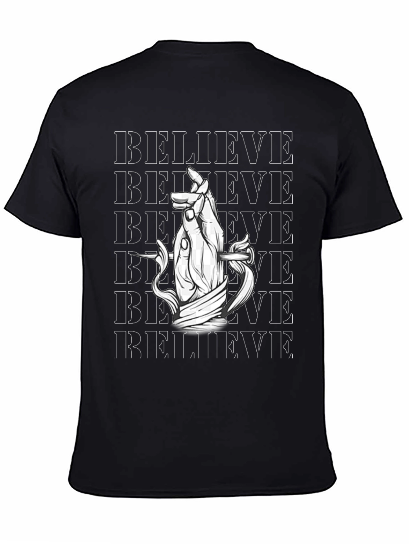 Believe Graphic Print Black T-Shirt