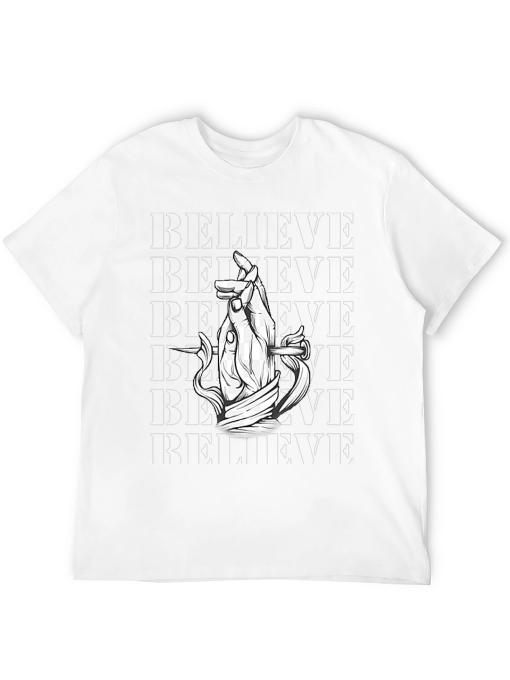 Believe Graphic Print Black T-Shirt