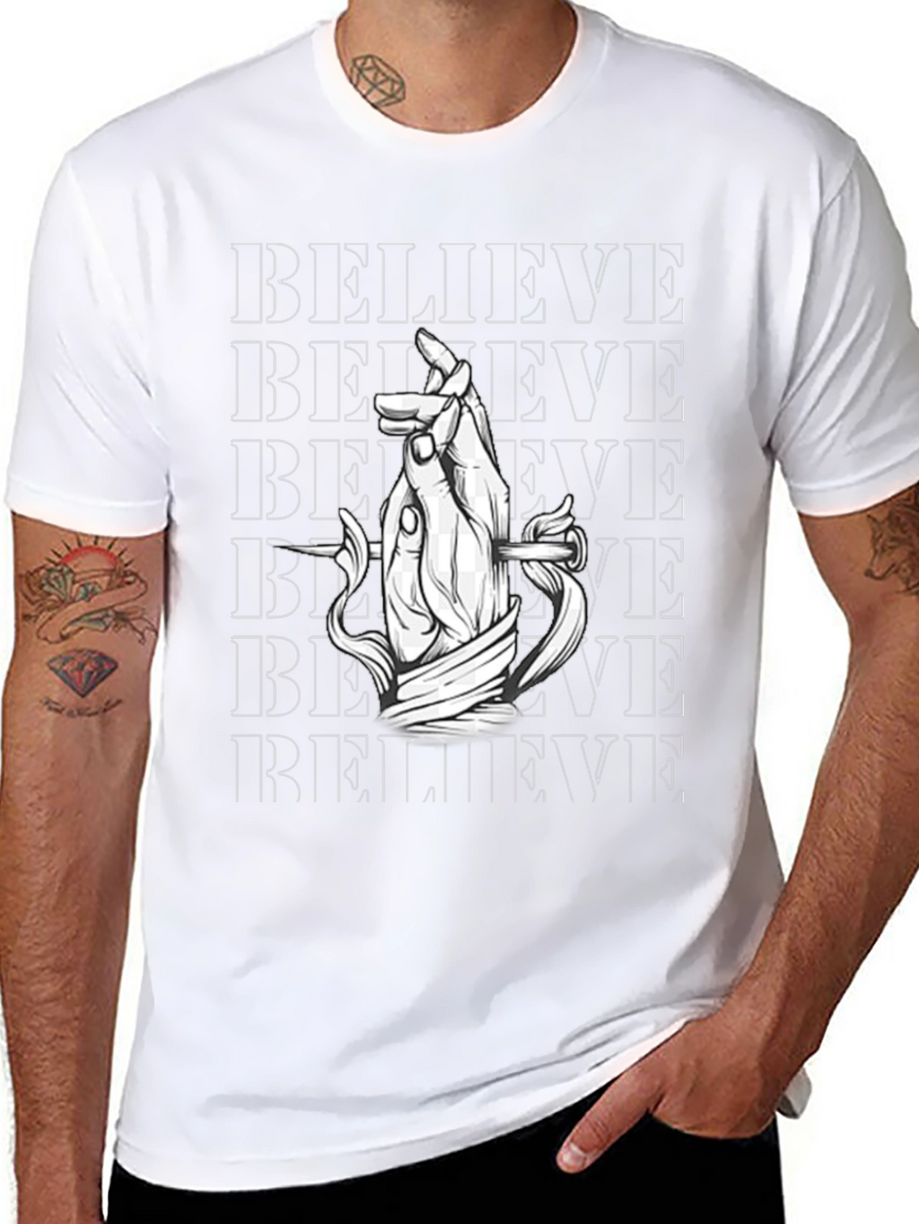 Believe Graphic Print Black T-Shirt