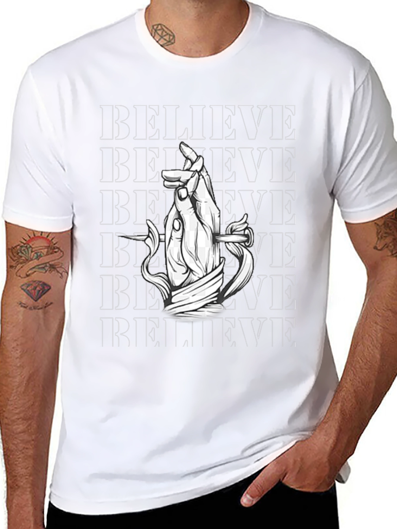 Believe Graphic Print Black T-Shirt