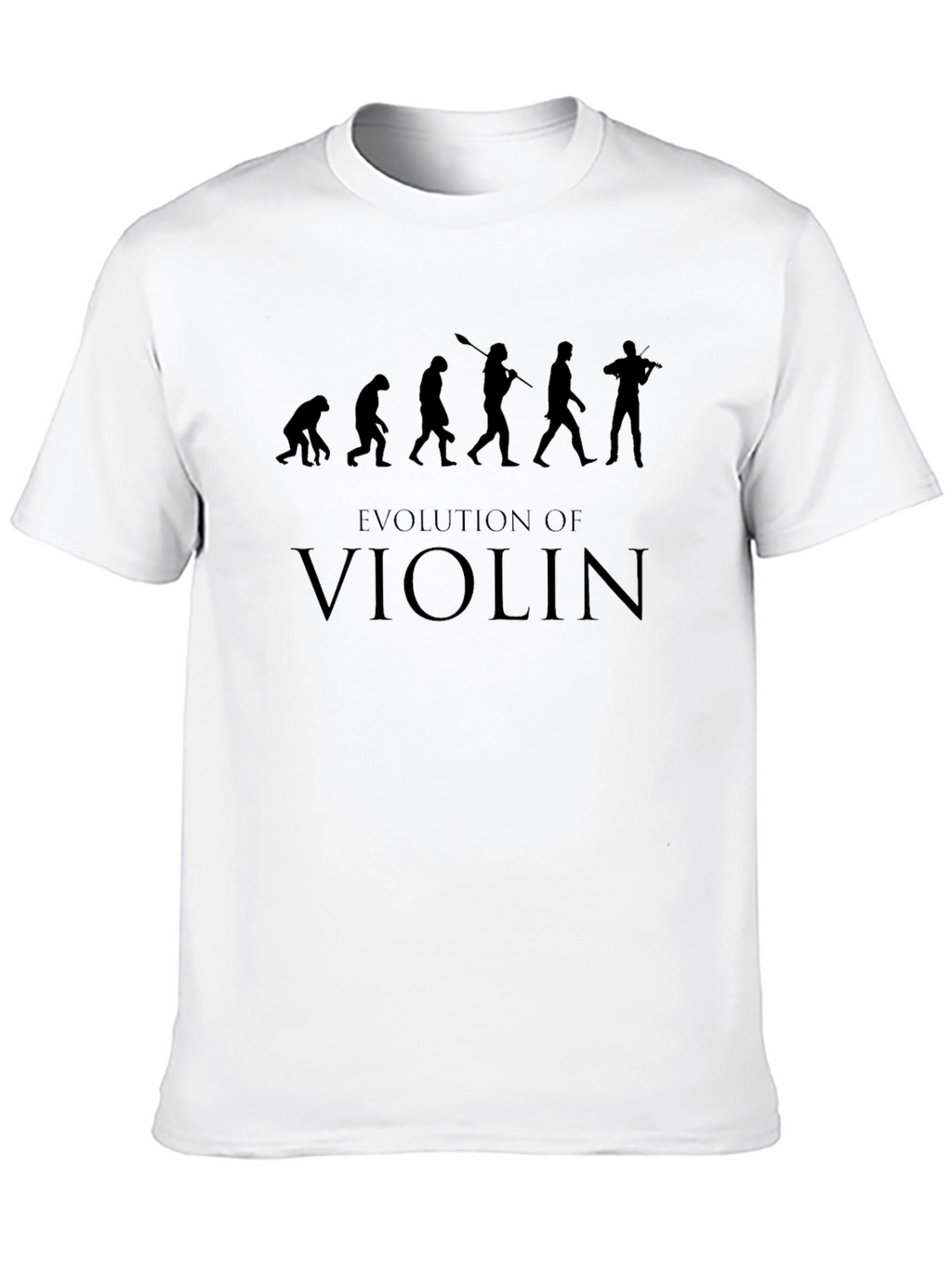 Evolution of Violin Graphic Tee - Black Cotton