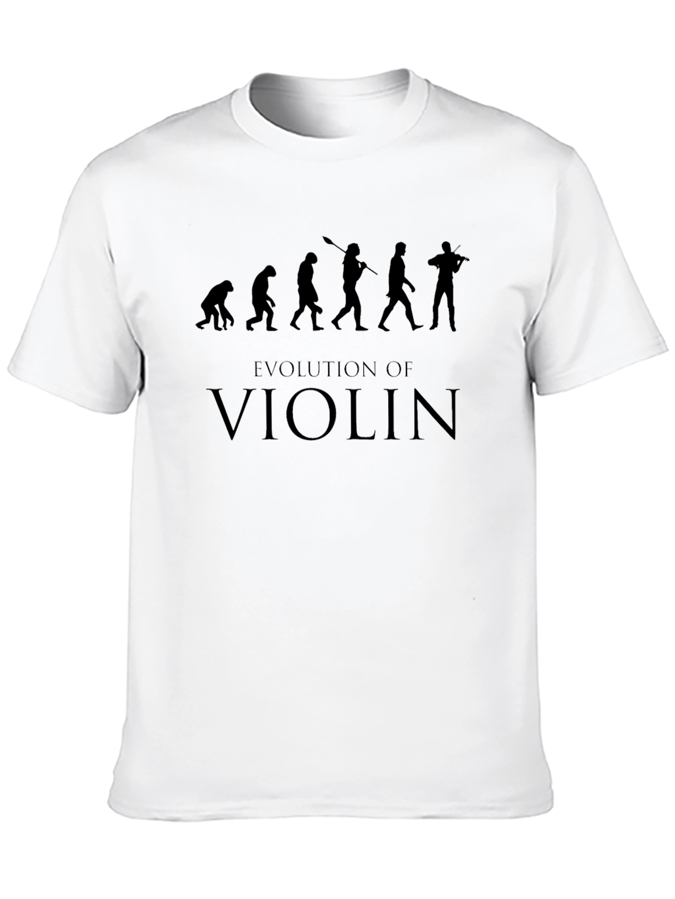 Evolution of Violin Graphic Tee - Black Cotton