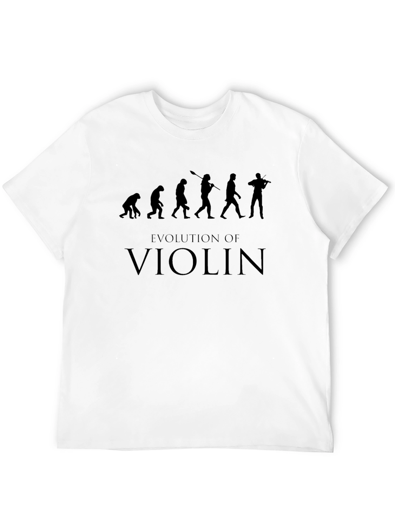 Evolution of Violin Graphic Tee - Black Cotton