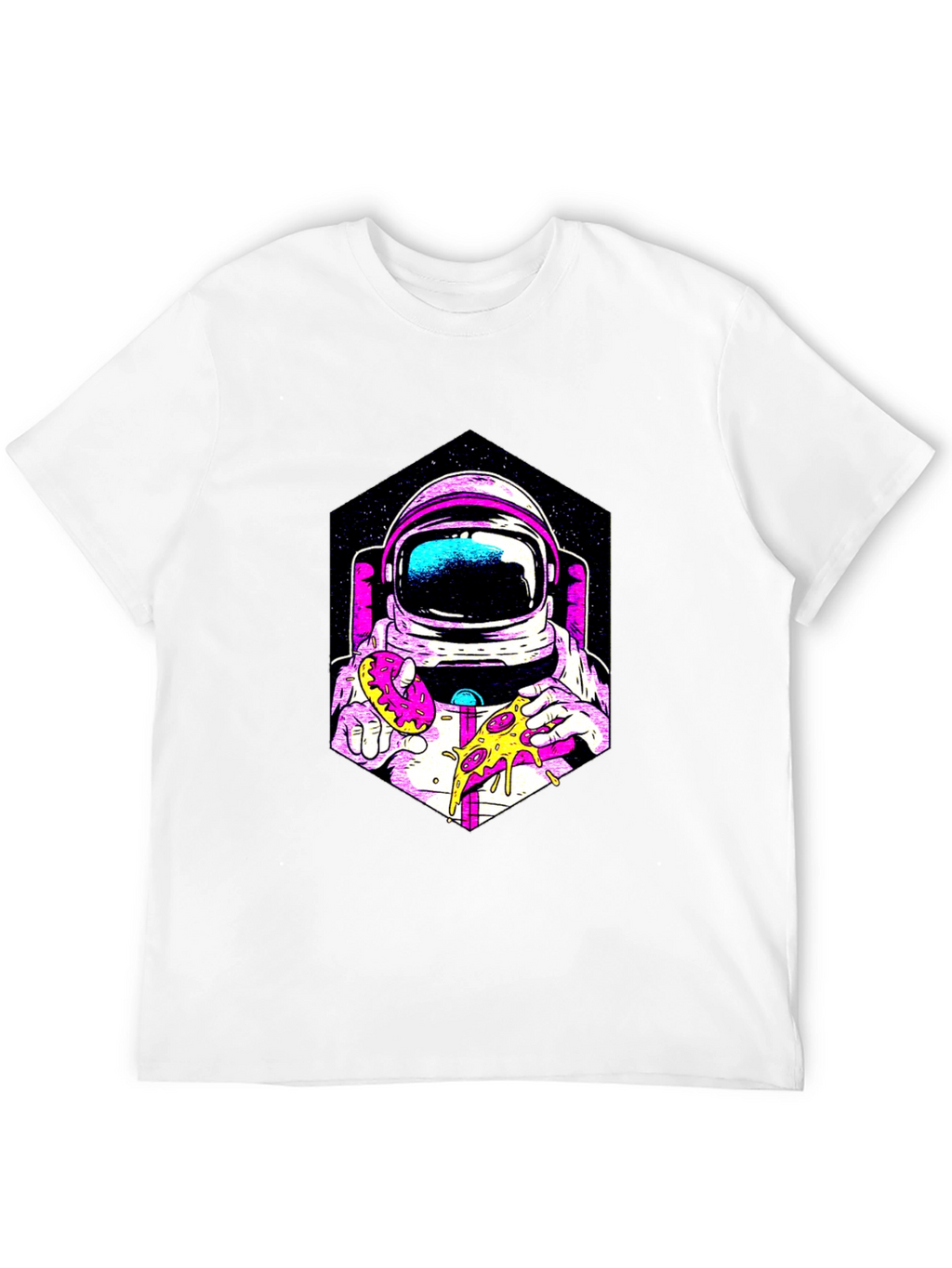 Astronaut Pizza & Donut Graphic T-Shirt