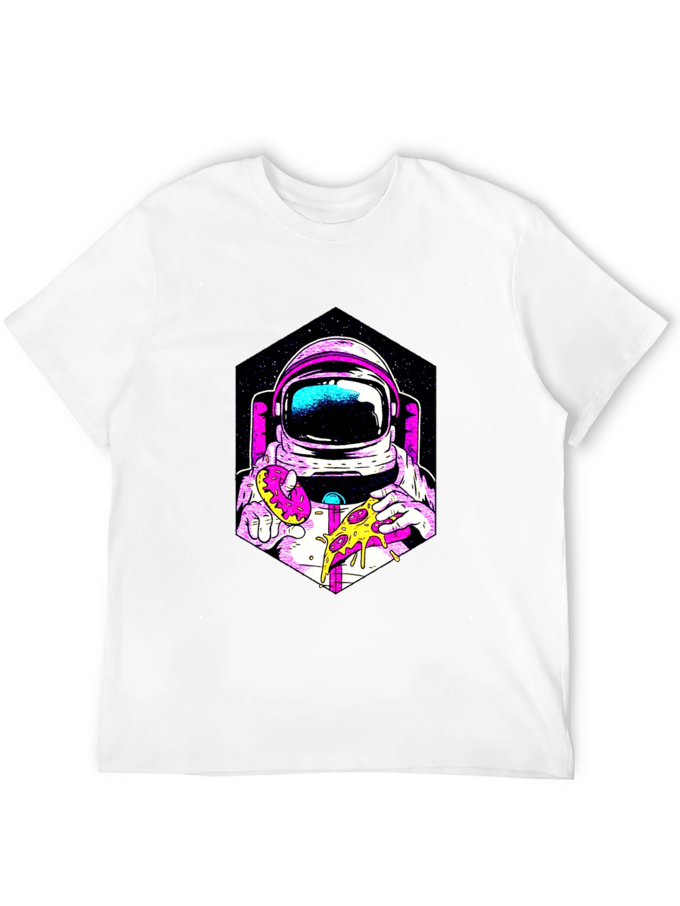 Astronaut Pizza & Donut Graphic T-Shirt