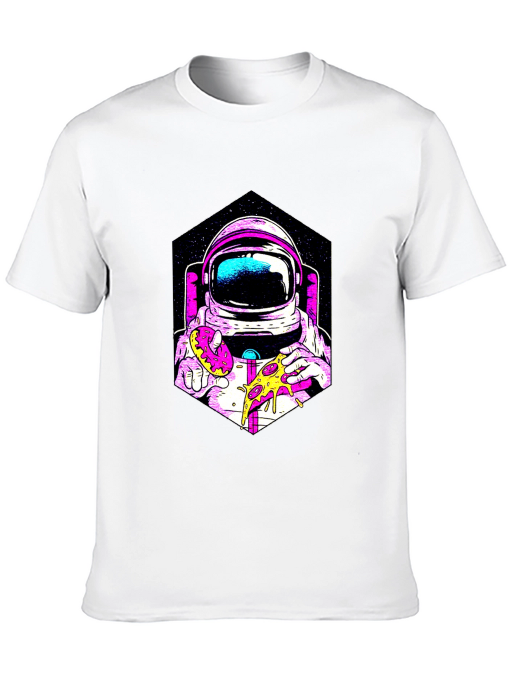 Astronaut Pizza & Donut Graphic T-Shirt
