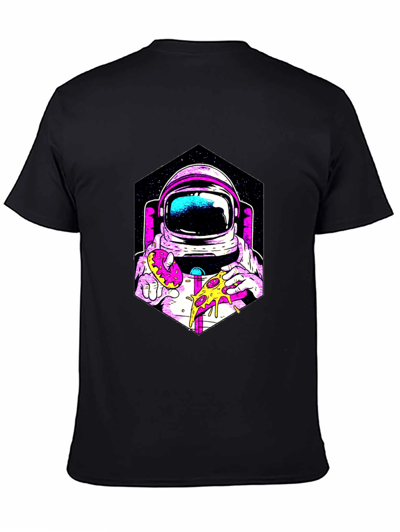 Astronaut Pizza & Donut Graphic T-Shirt