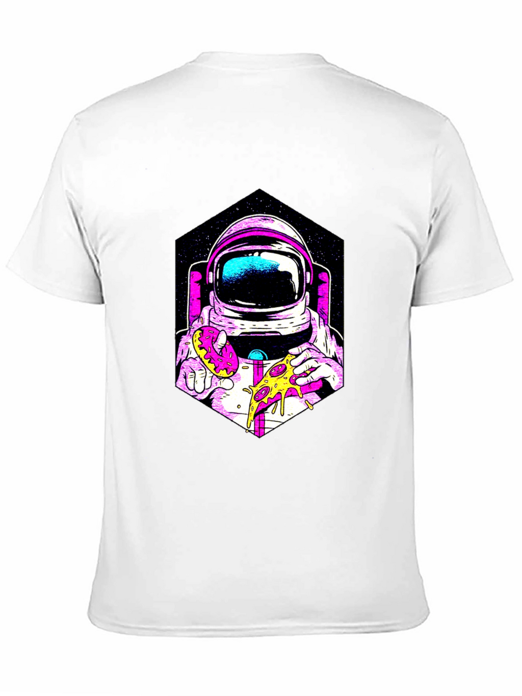 Astronaut Pizza & Donut Graphic T-Shirt