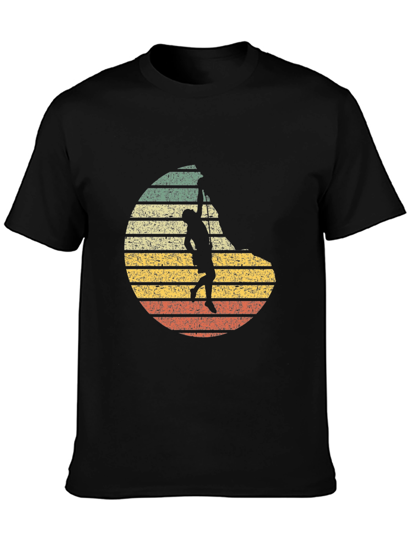 Vintage Climbing T-Shirt - Rock Climber Silhouette