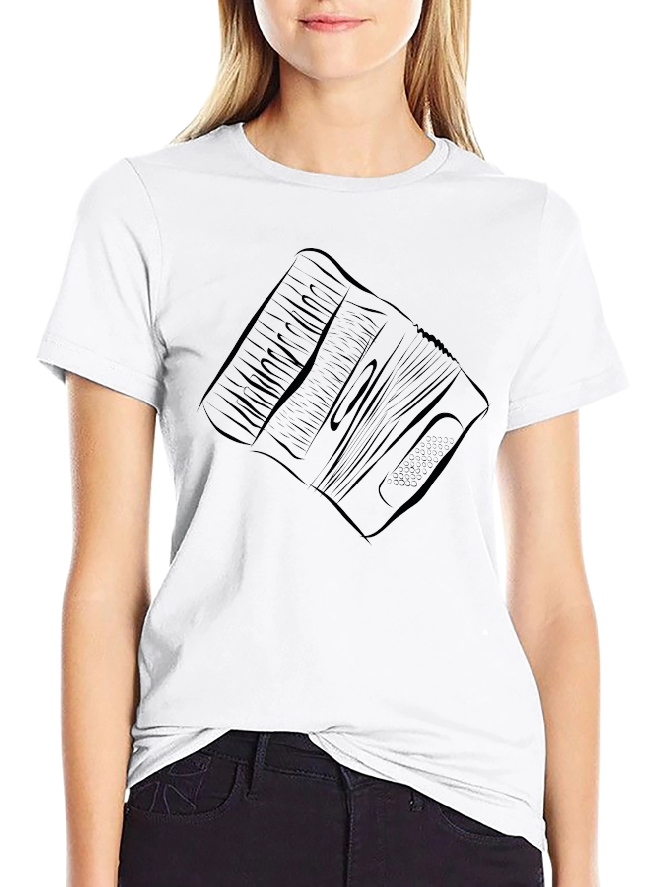 Accordion Graphic Tee - Black Cotton