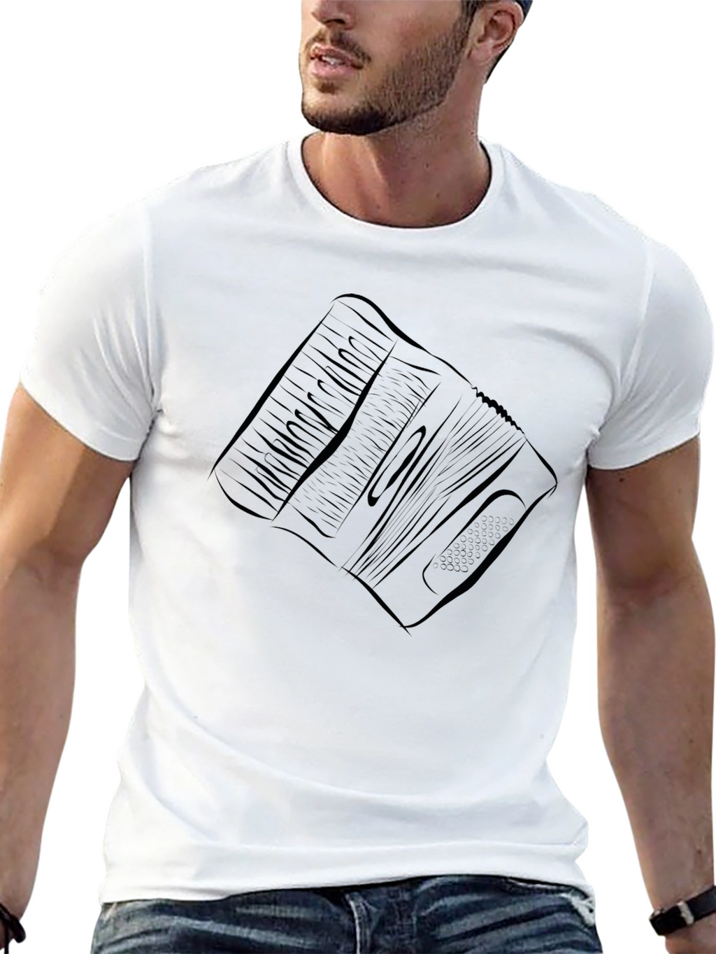 Accordion Graphic Tee - Black Cotton